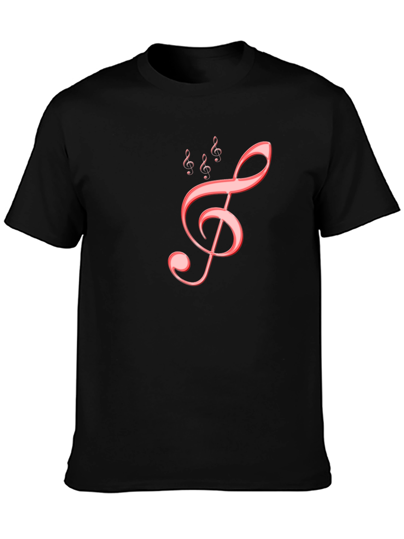 Musical Treble Clef Graphic Tee - Black