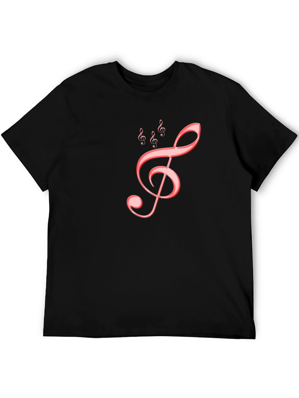 Musical Treble Clef Graphic Tee - Black