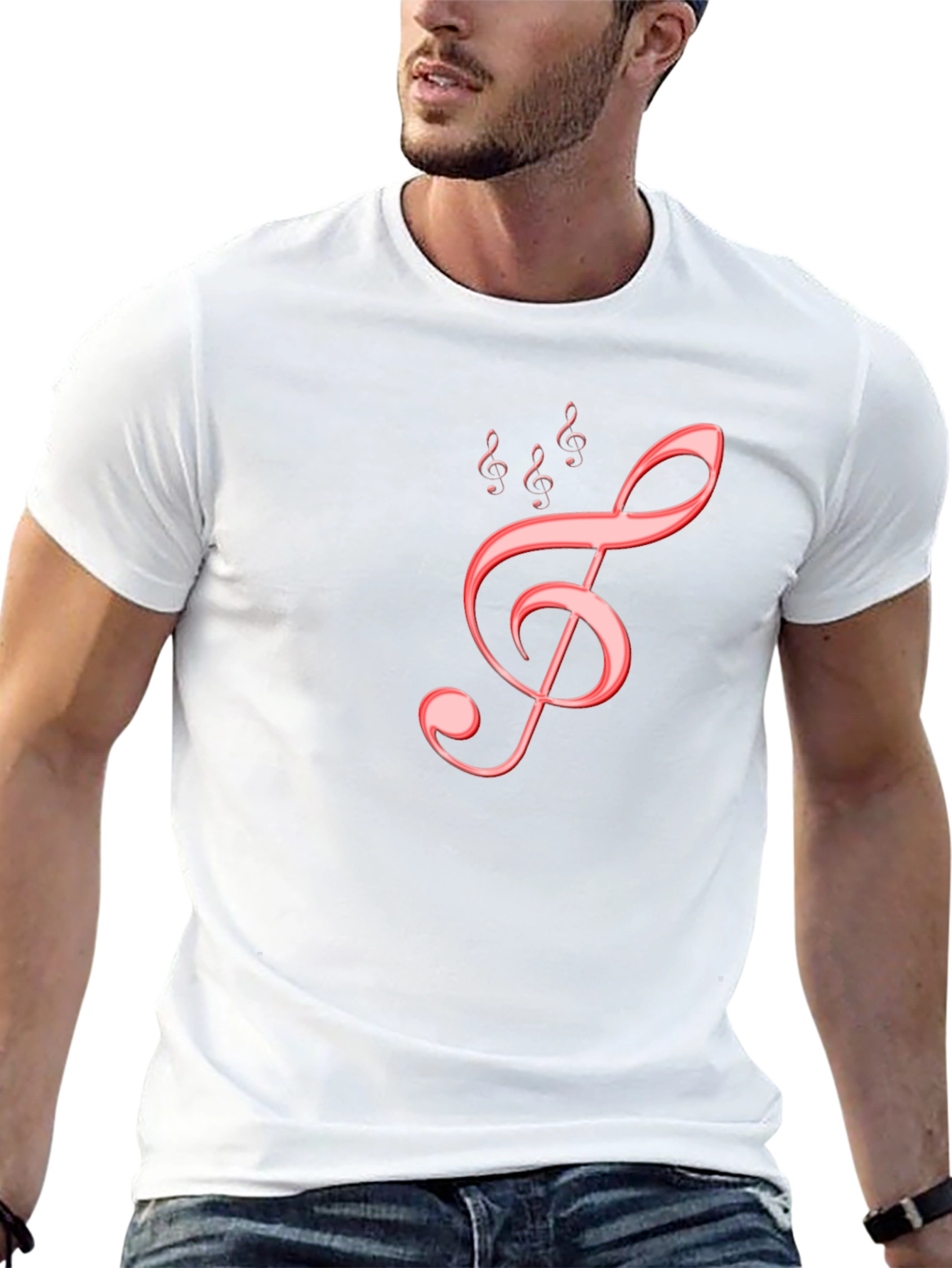 Musical Treble Clef Graphic Tee - Black