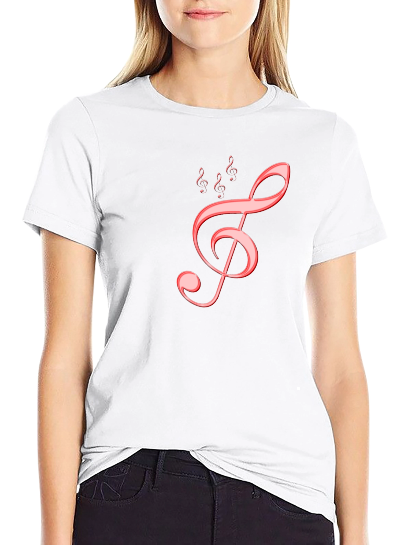 Musical Treble Clef Graphic Tee - Black
