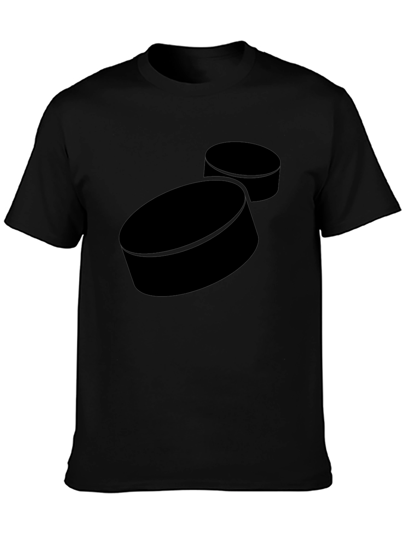 Black Hockey Pucks Graphic Tee - Sporty Casual Style