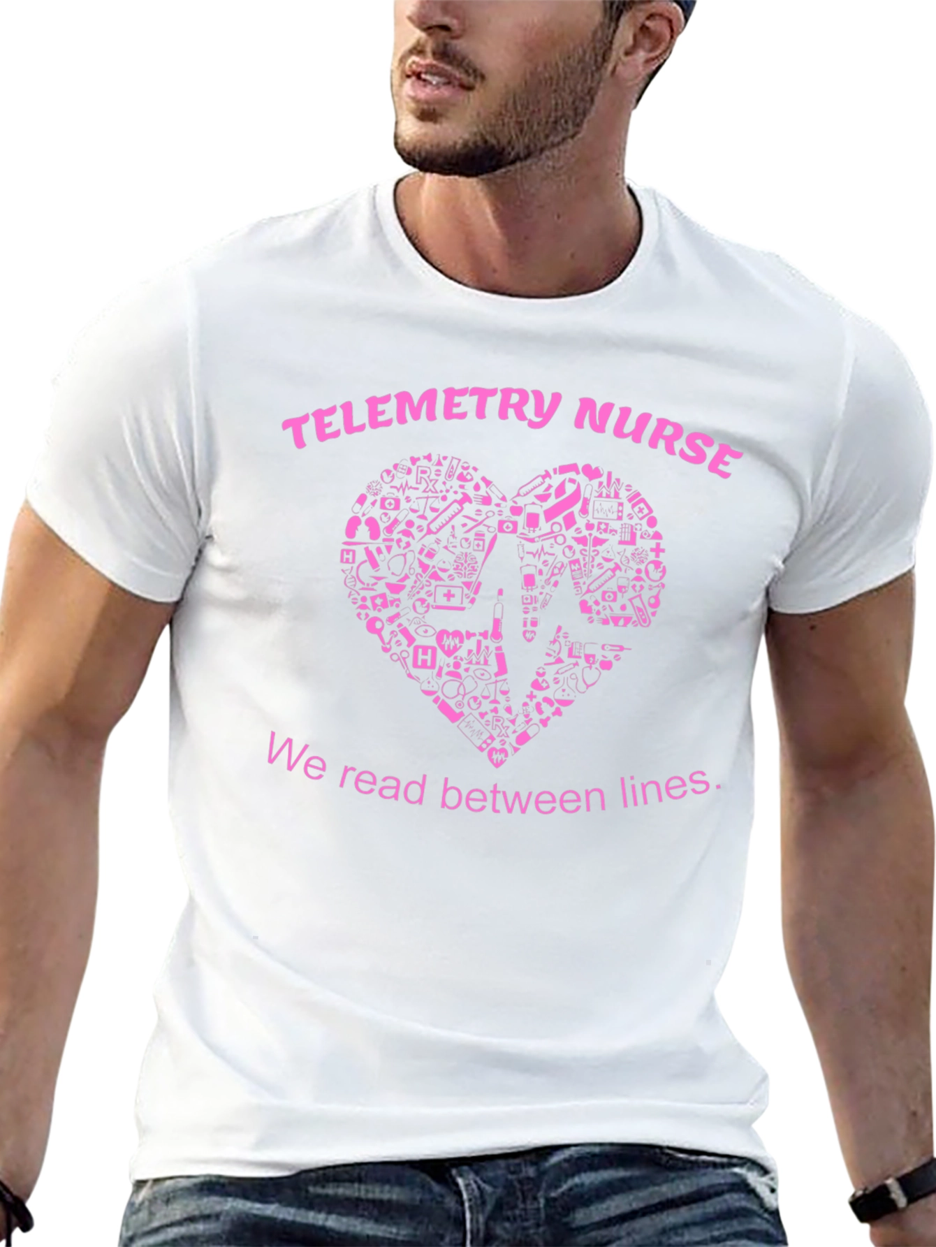 Telemetry Nurse T-Shirt - Read Between the Lines
