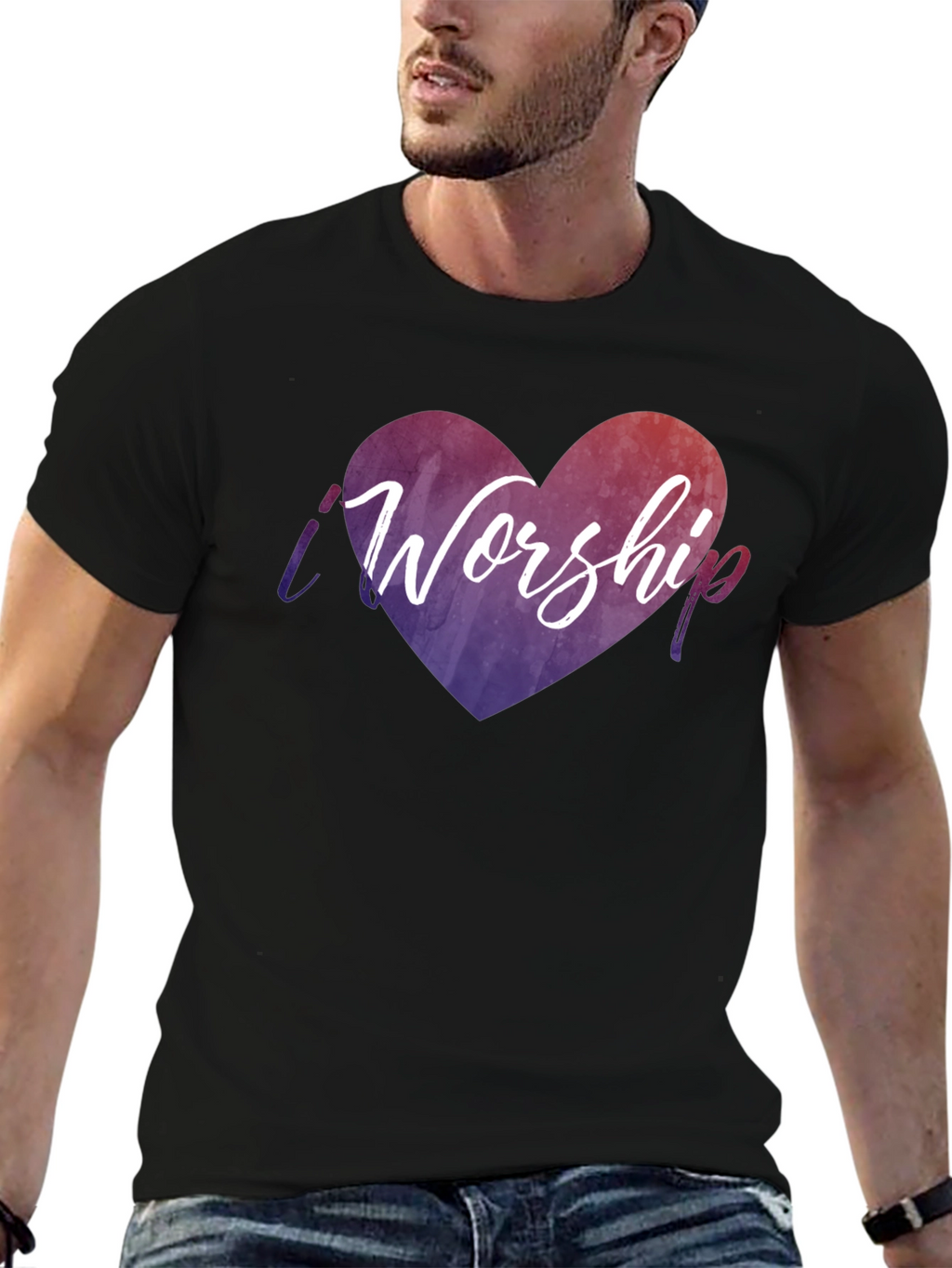I Worship Heart Graphic T-Shirt