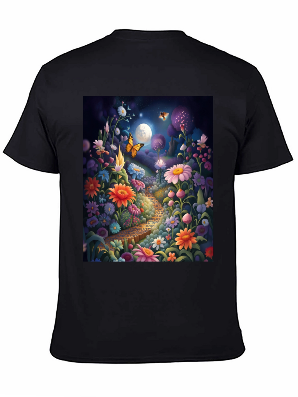 Floral Path Graphic Tee - Whimsical Design
