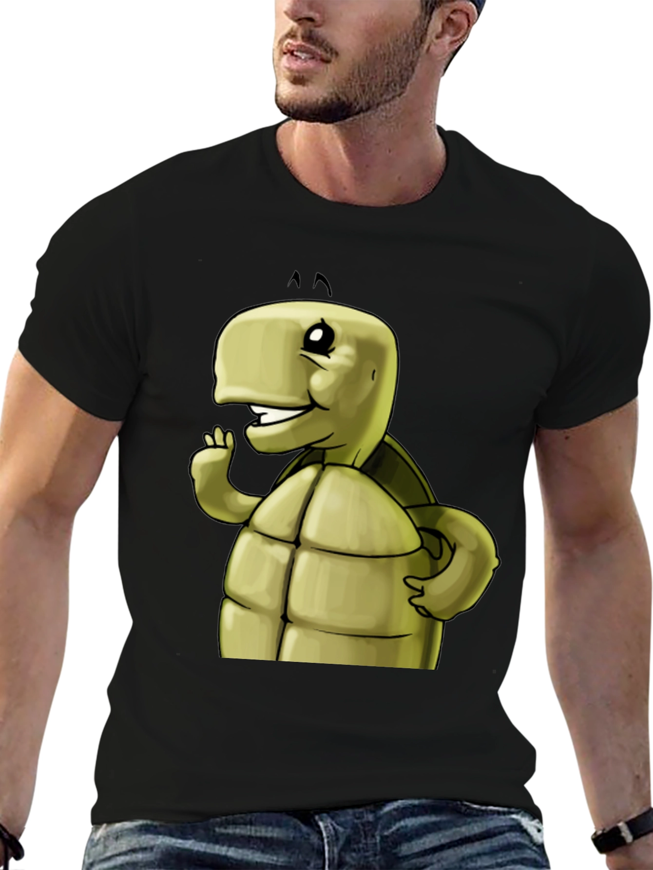 Cartoon Turtle Graphic T-Shirt