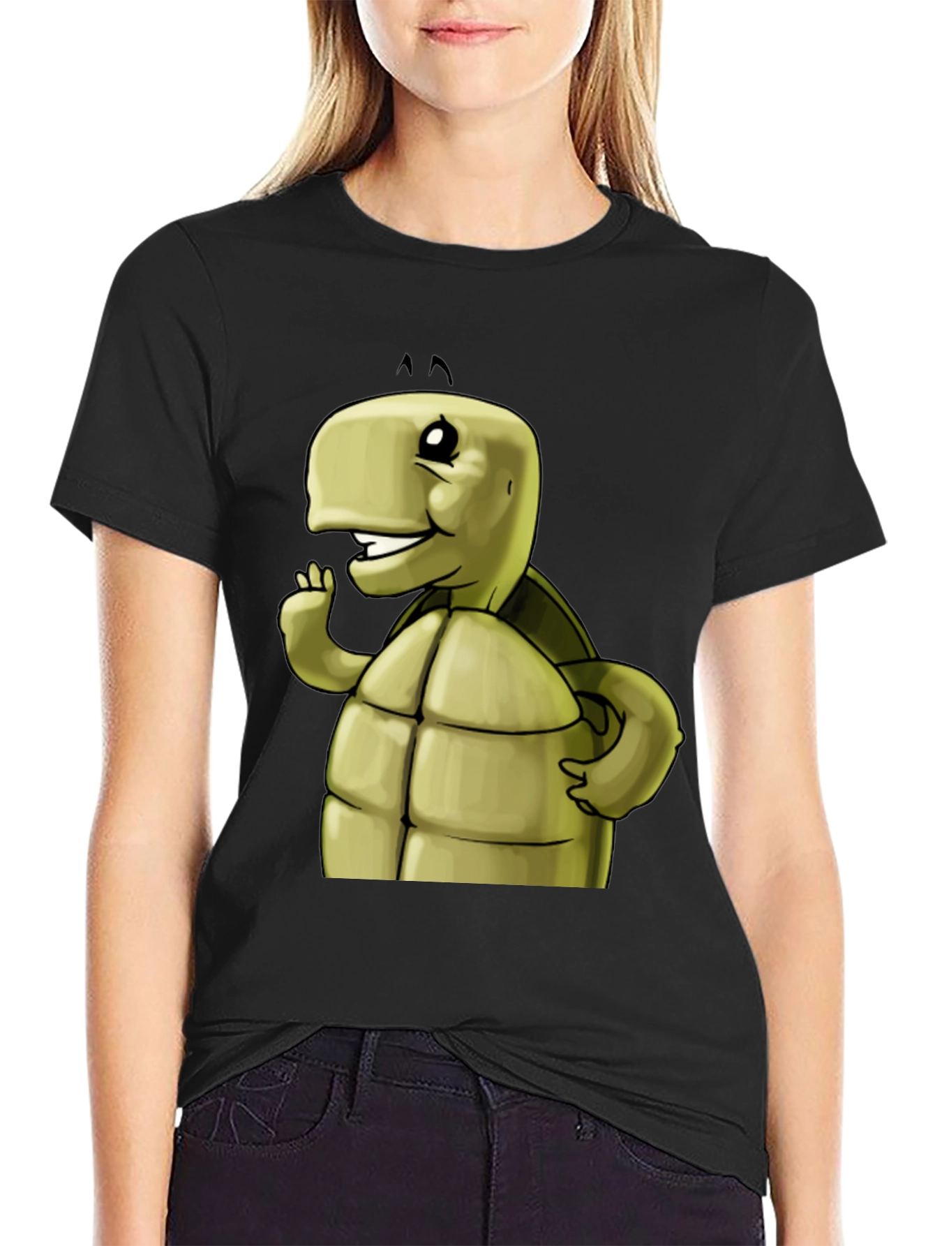 Cartoon Turtle Graphic T-Shirt
