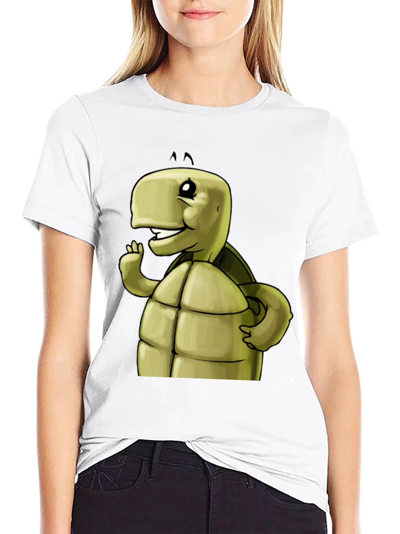 Cartoon Turtle Graphic T-Shirt