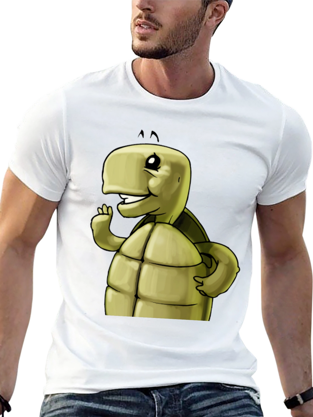 Cartoon Turtle Graphic T-Shirt