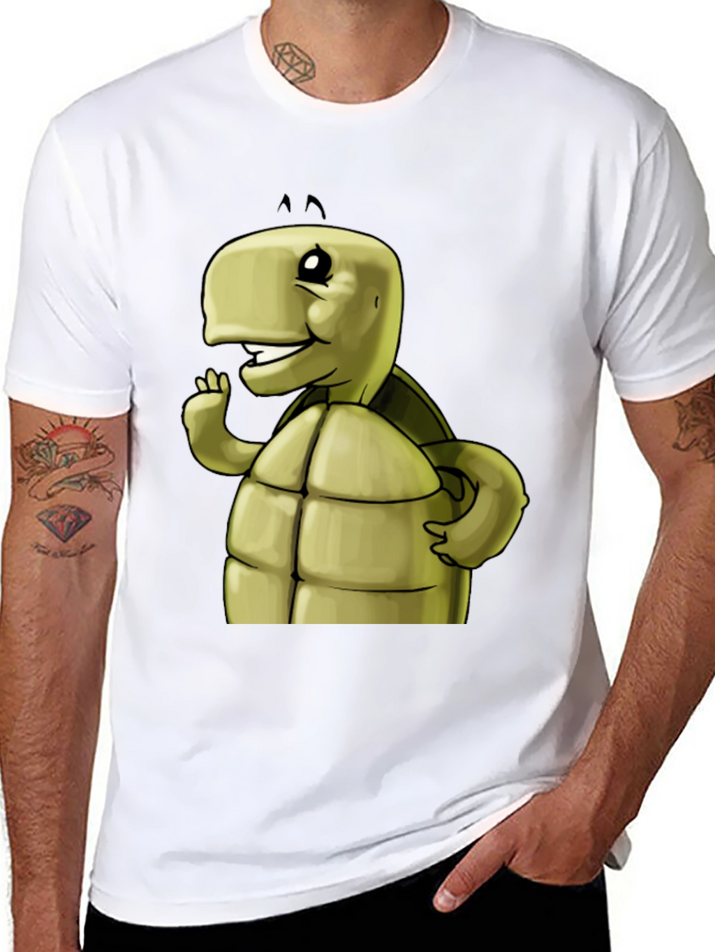 Cartoon Turtle Graphic T-Shirt