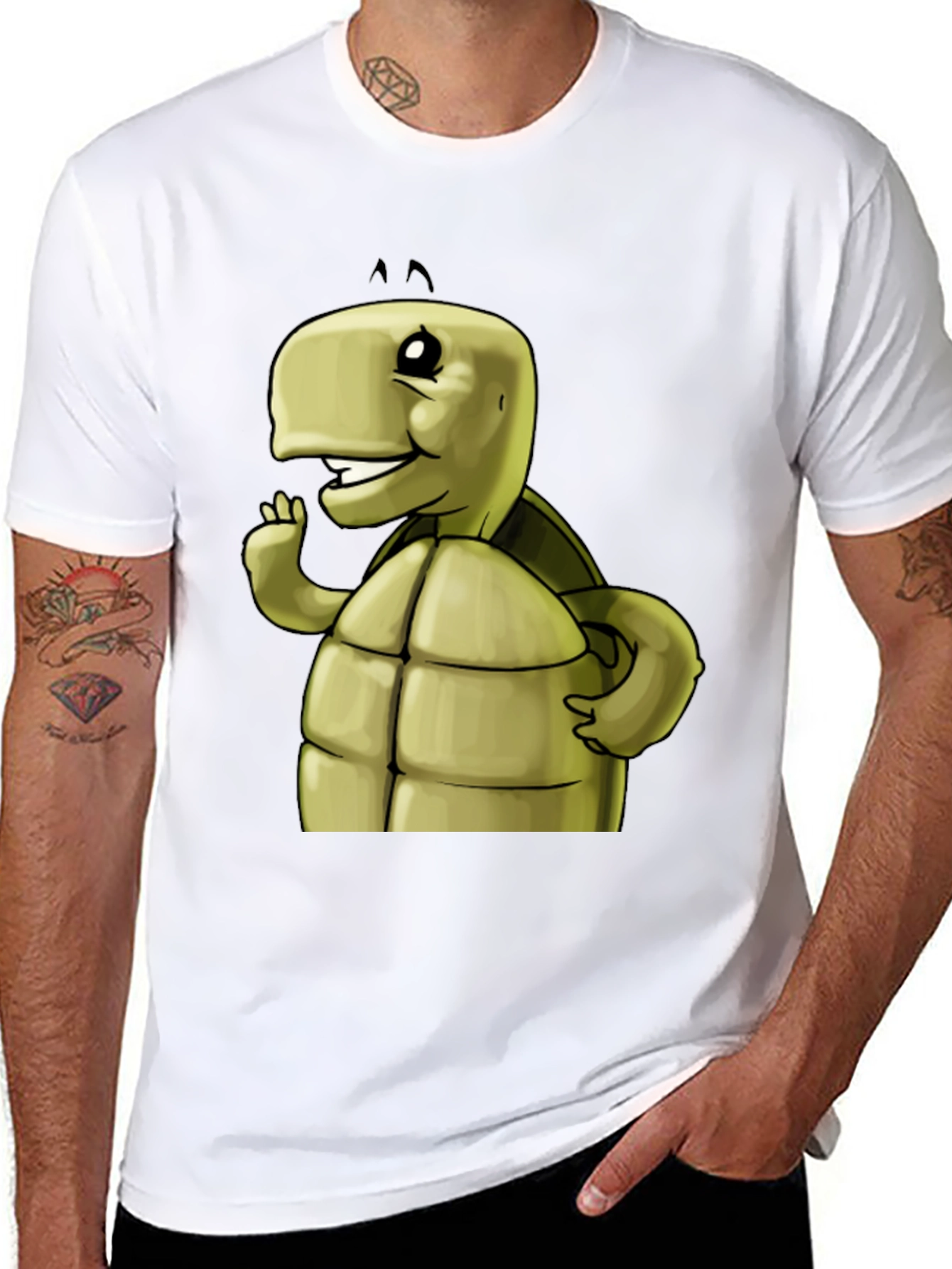 Cartoon Turtle Graphic T-Shirt