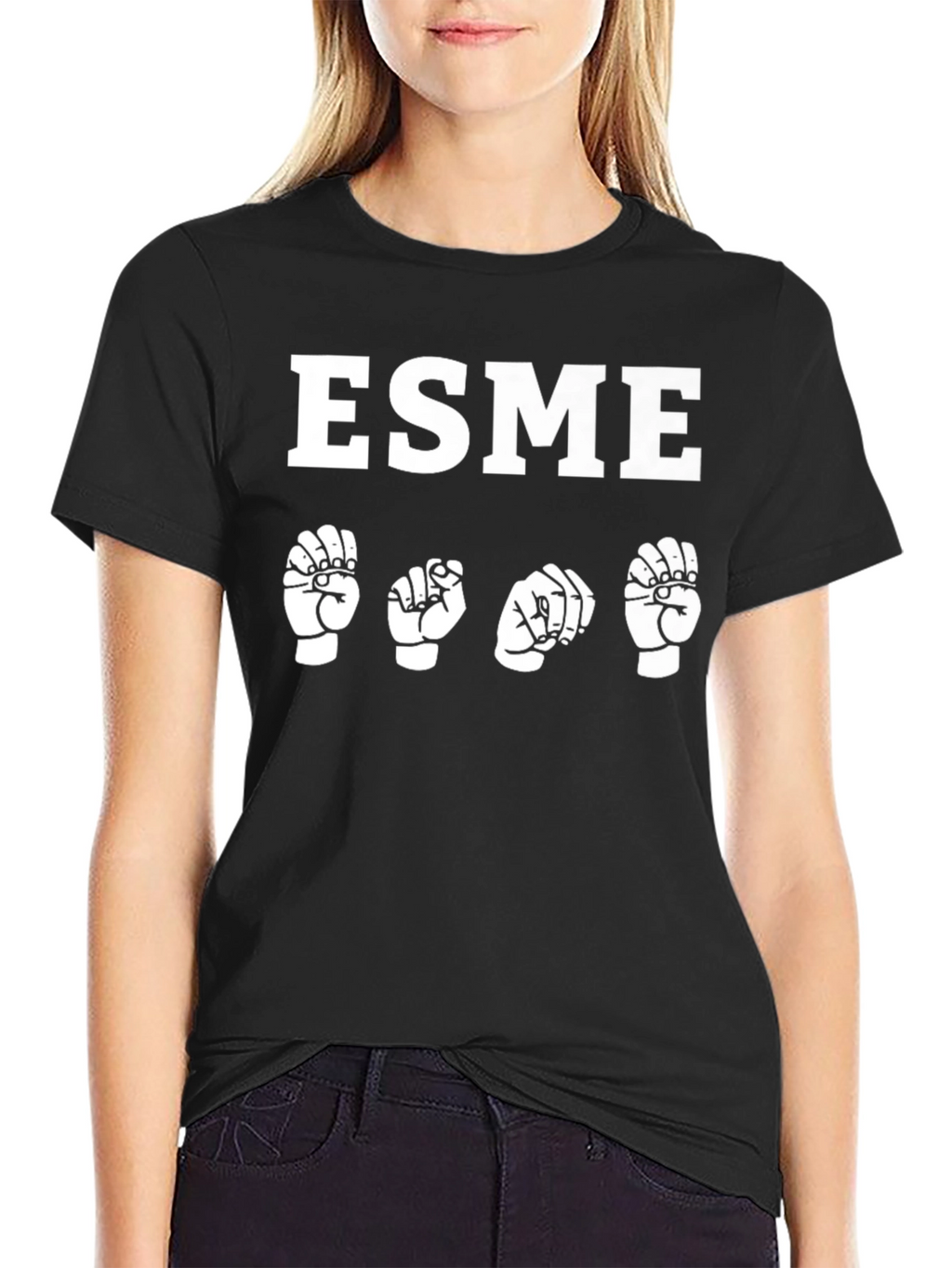 ESME ASL Black T-Shirt - Sign Language Tee
