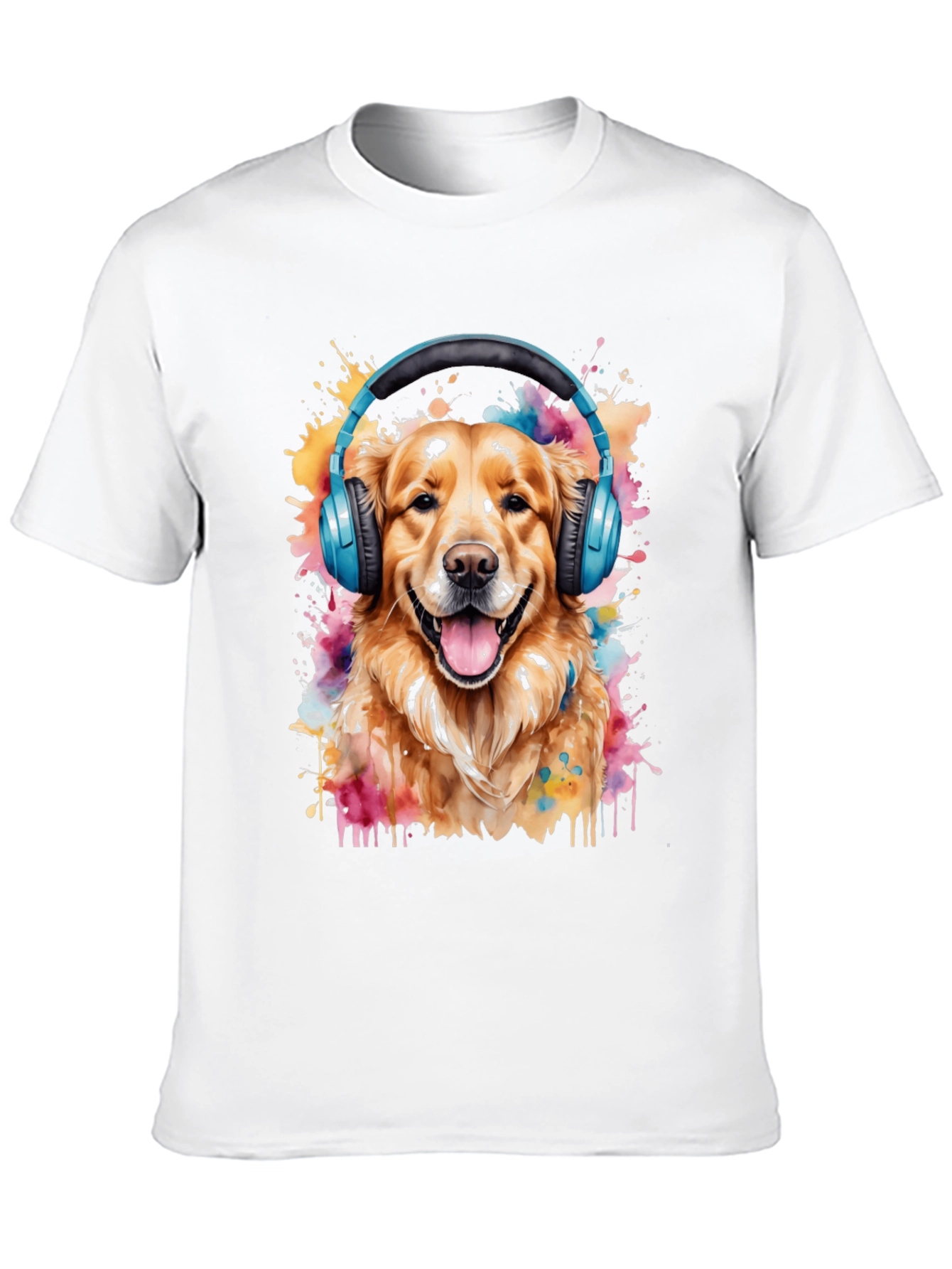 Dog with Headphones Graphic Tee