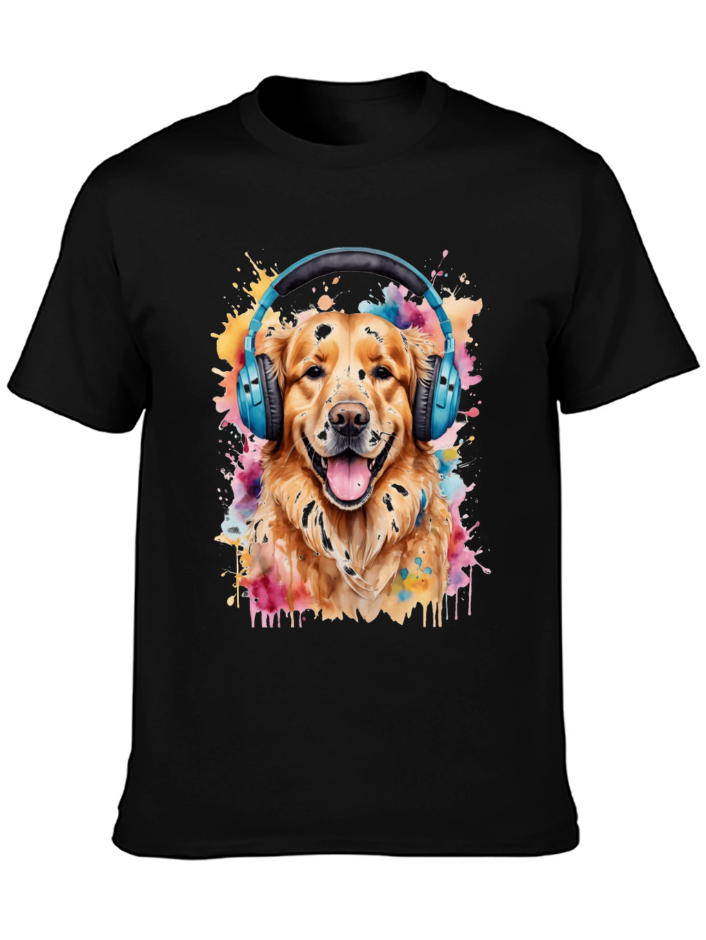 Dog with Headphones Graphic Tee