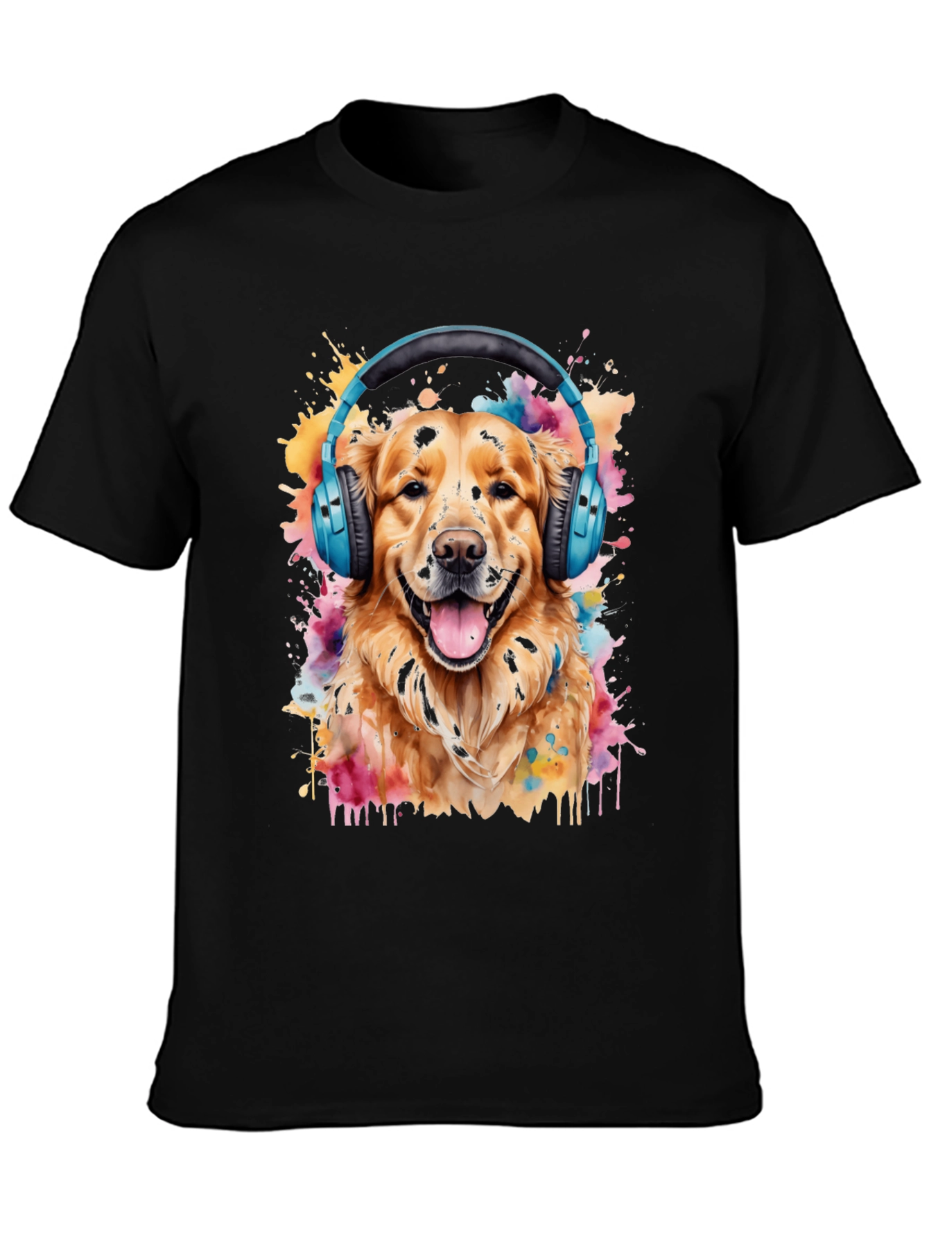 Dog with Headphones Graphic Tee