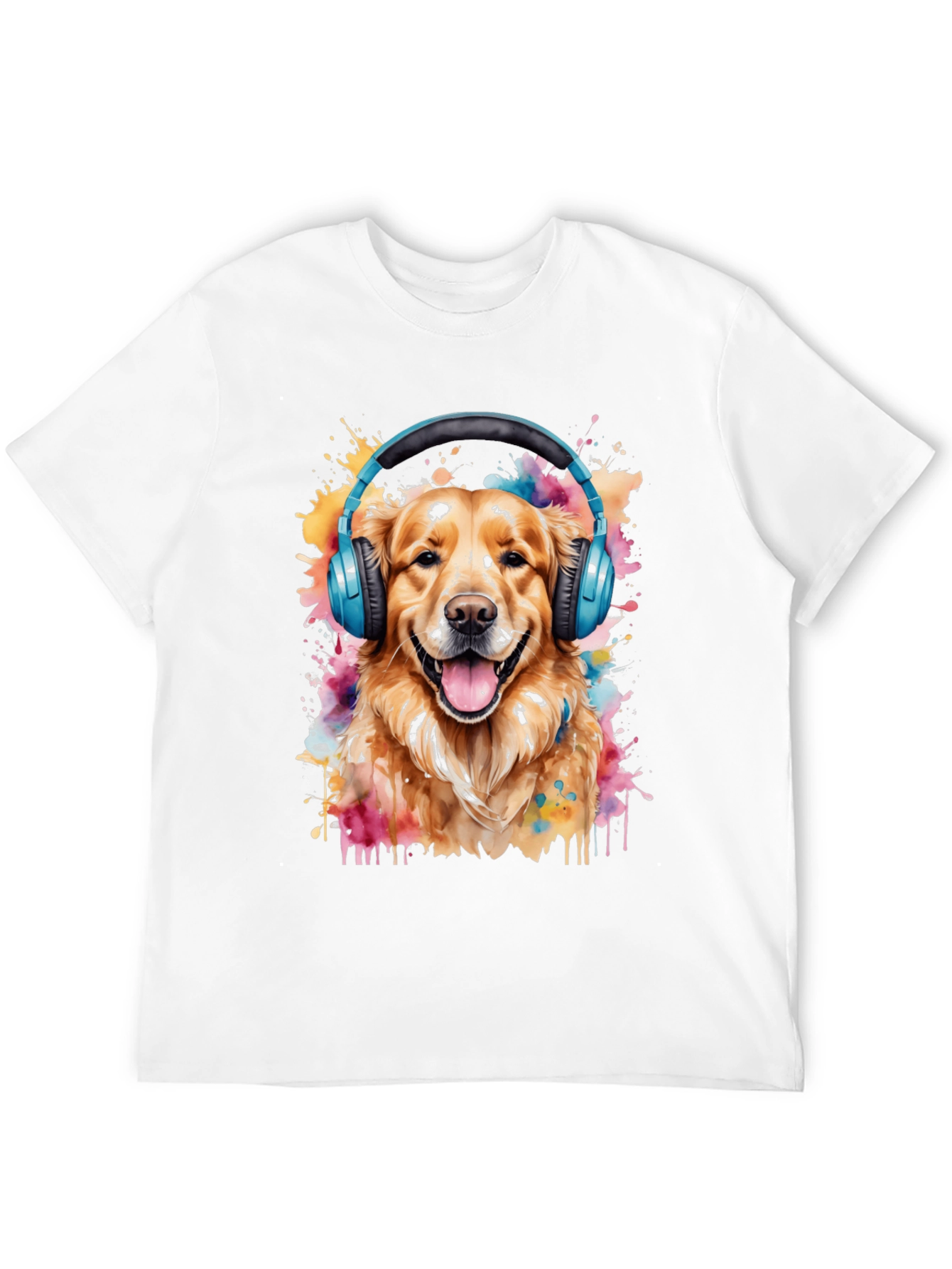 Dog with Headphones Graphic Tee