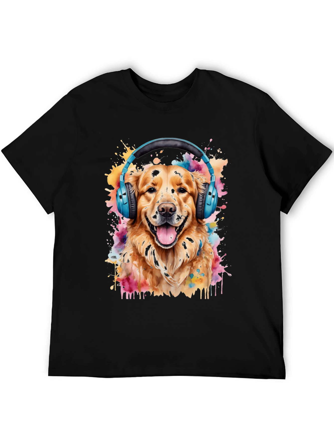 Dog with Headphones Graphic Tee
