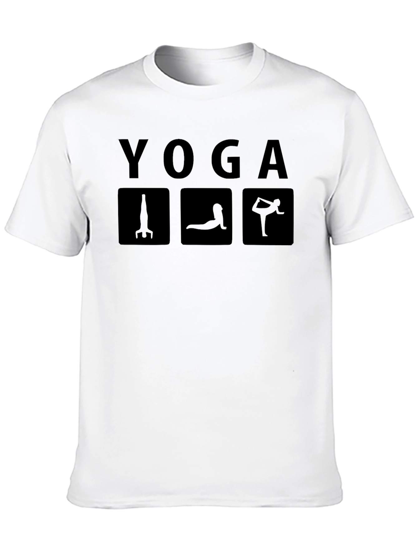 Yoga Poses Graphic Tee - Mens Black T-Shirt