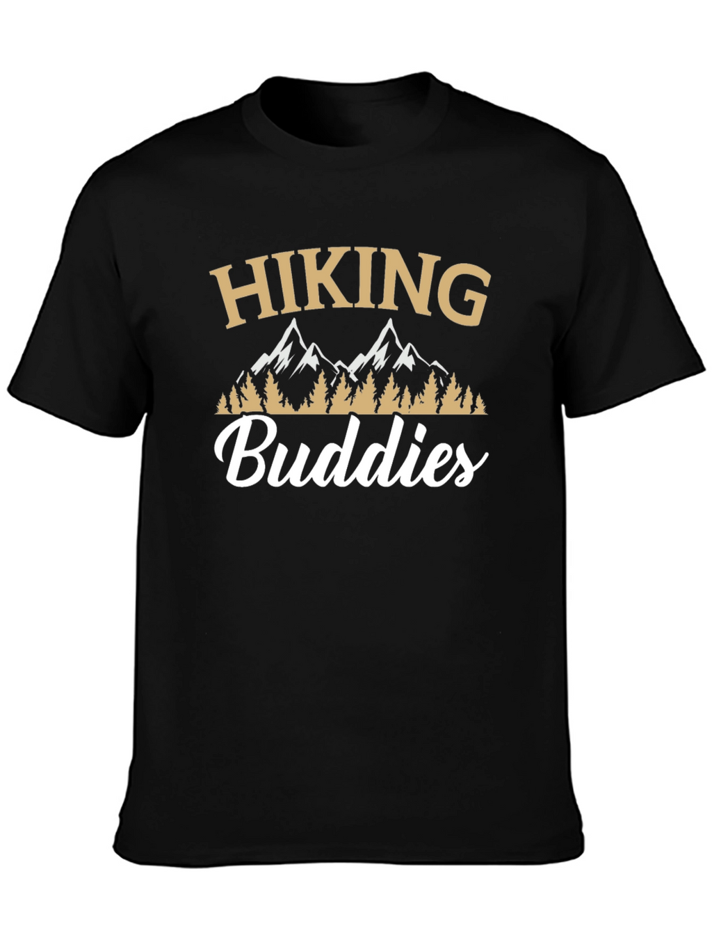 Hiking Buddies Graphic Tee - Black Crew Neck
