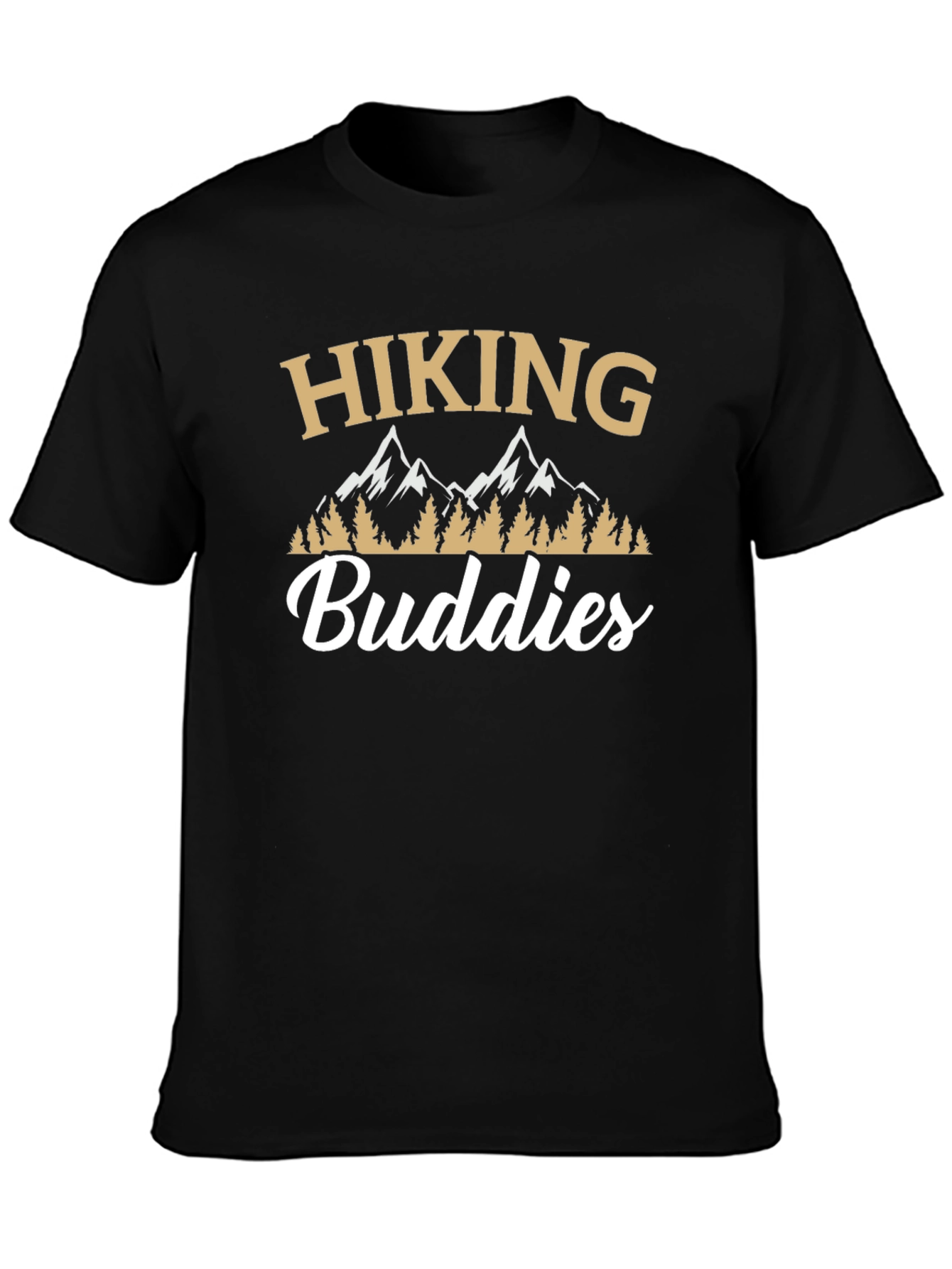 Hiking Buddies Graphic Tee - Black Crew Neck
