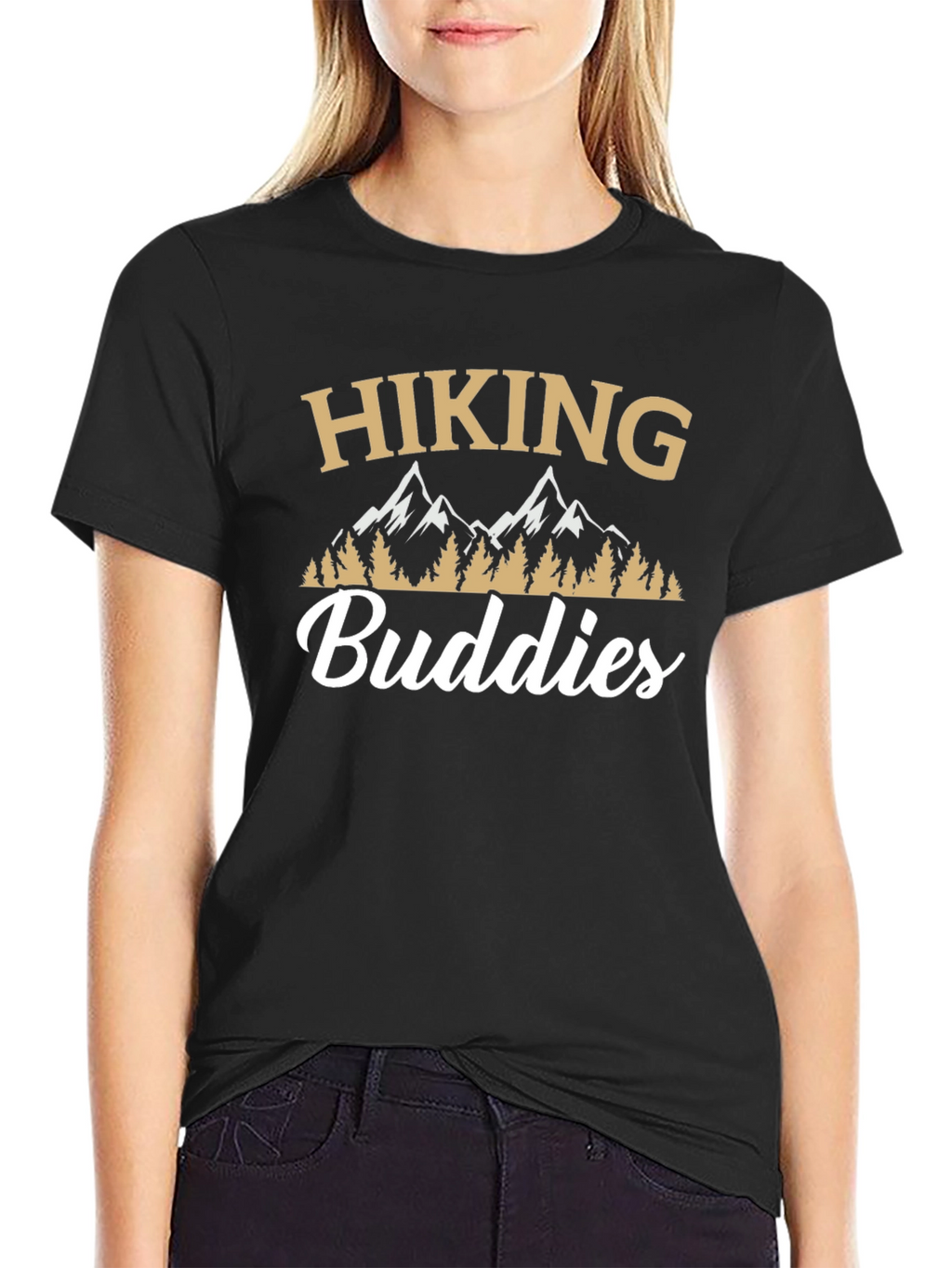 Hiking Buddies Graphic Tee - Black Crew Neck