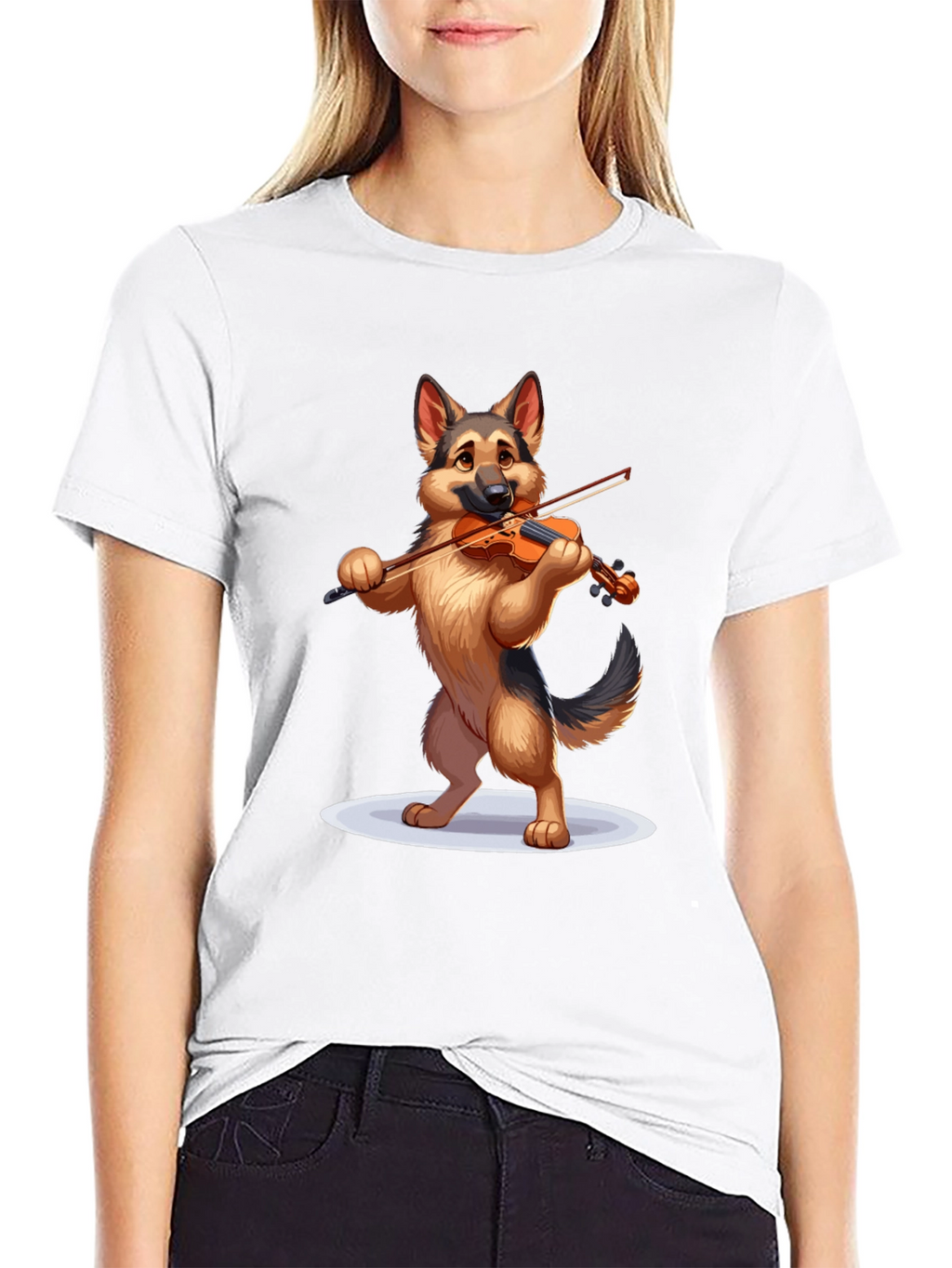 Dog Playing Violin Graphic T-Shirt