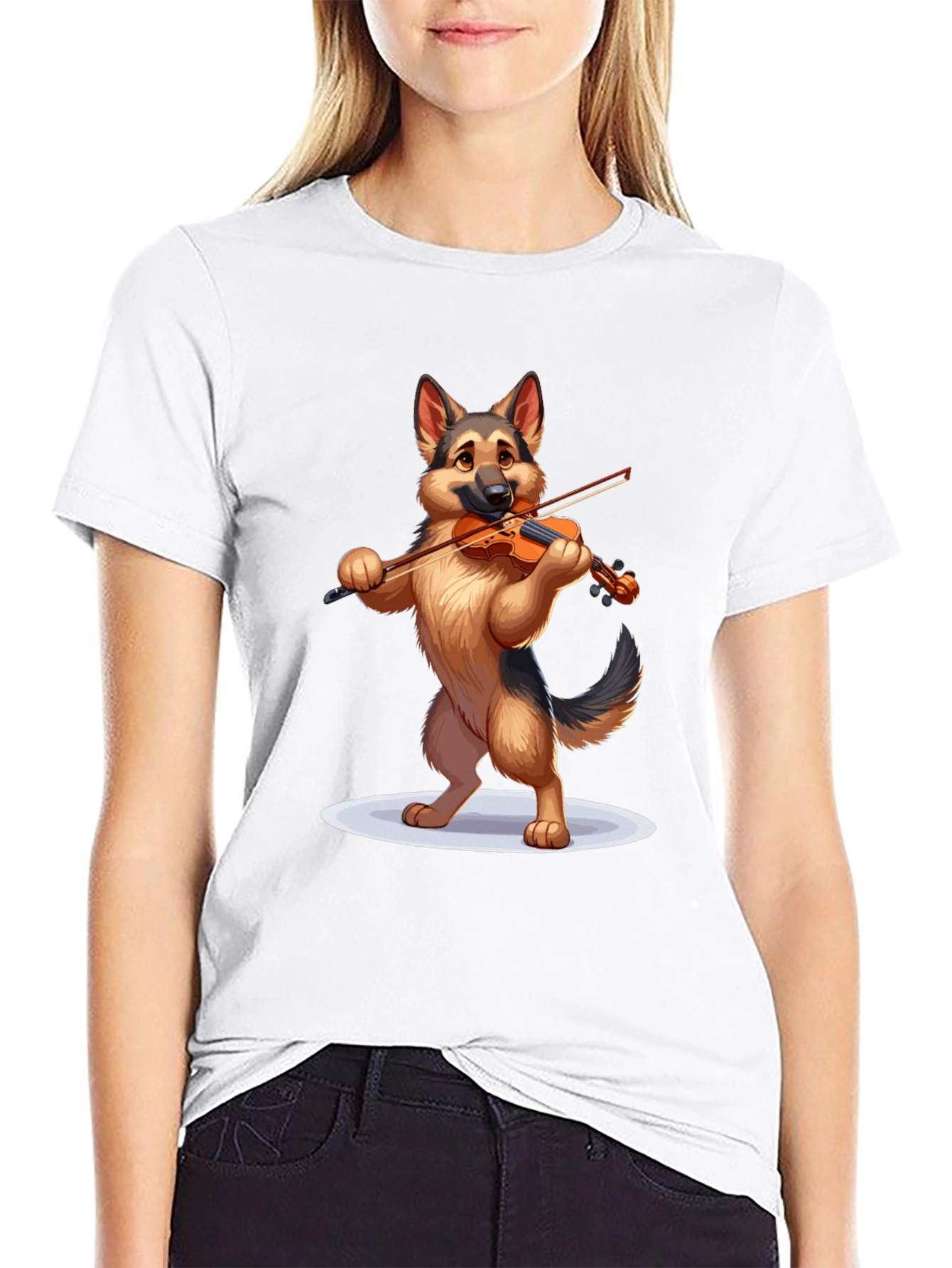 Dog Playing Violin Graphic T-Shirt