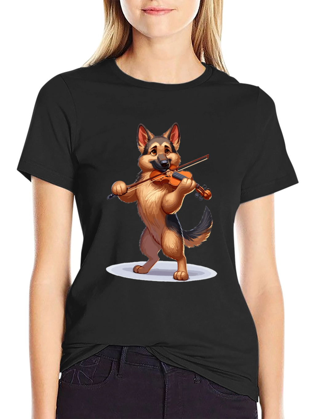 Dog Playing Violin Graphic T-Shirt
