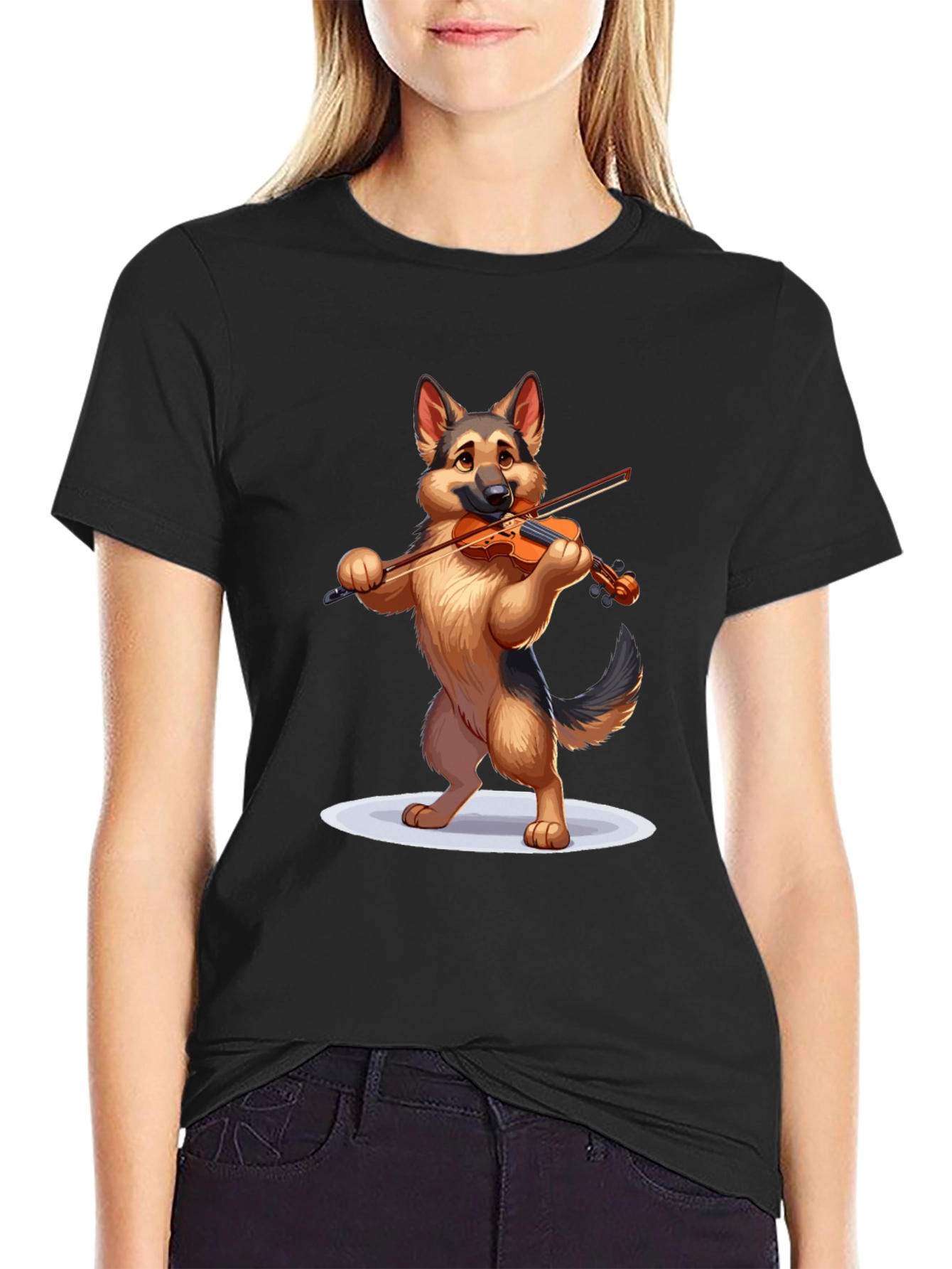 Dog Playing Violin Graphic T-Shirt
