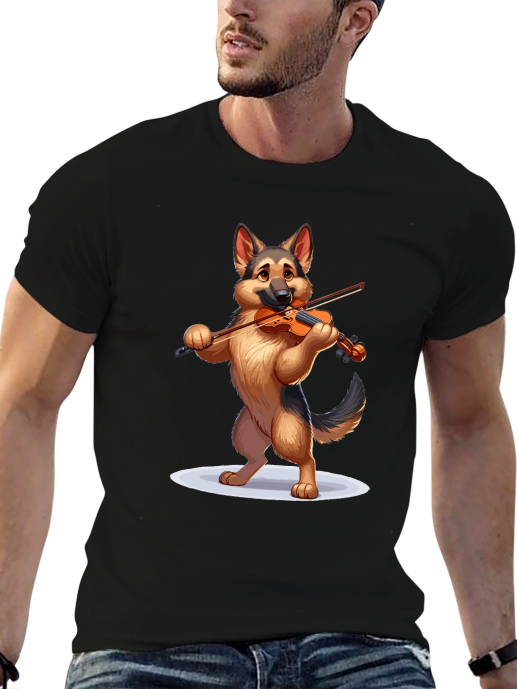 Dog Playing Violin Graphic T-Shirt