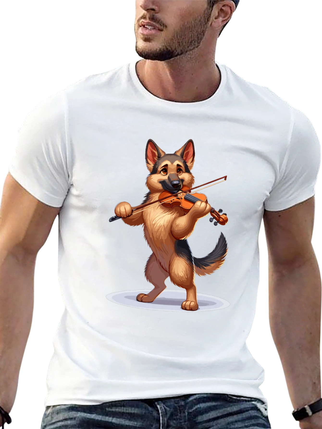 Dog Playing Violin Graphic T-Shirt