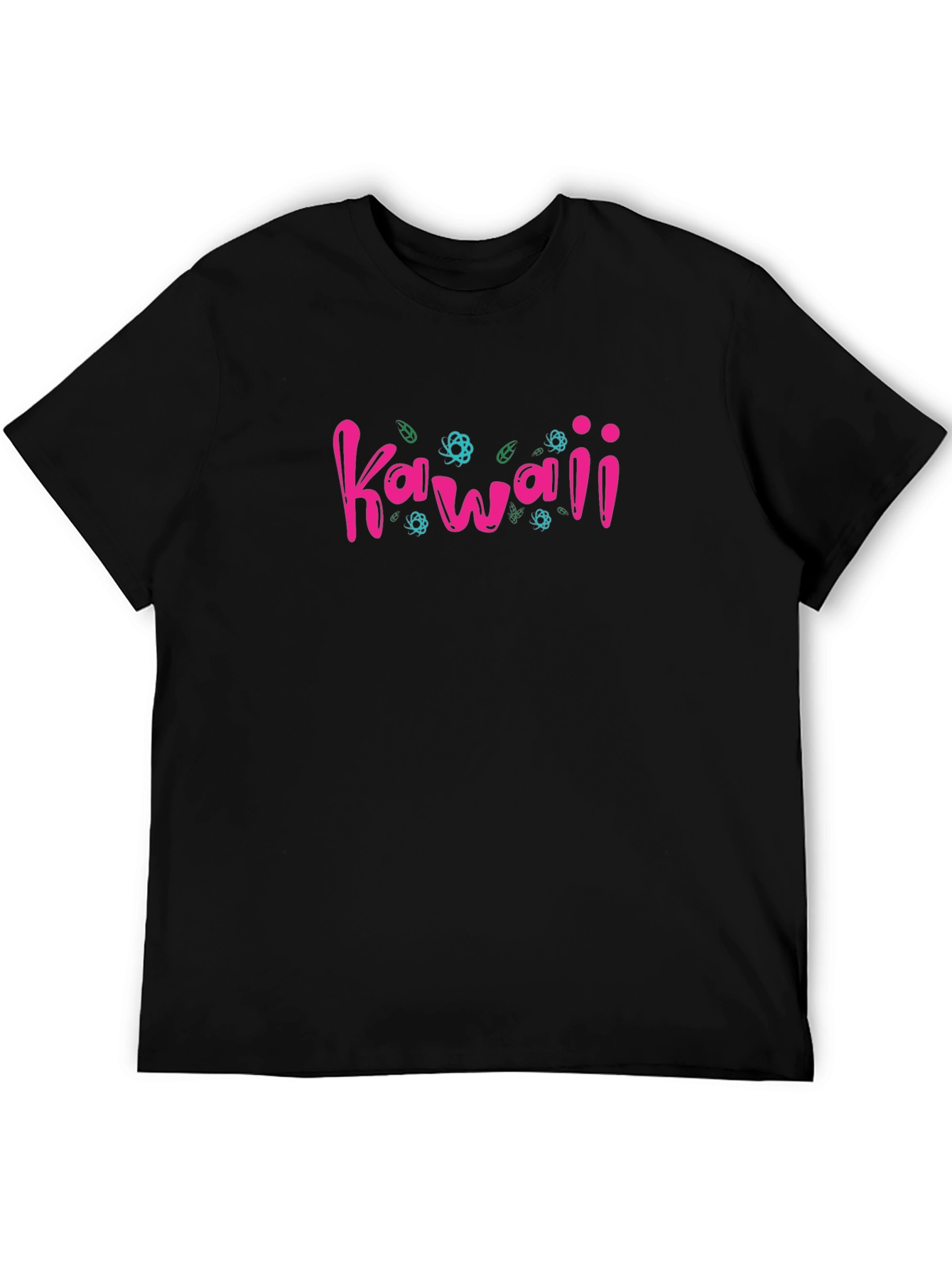 Kawaii Graphic Print Black T-Shirt