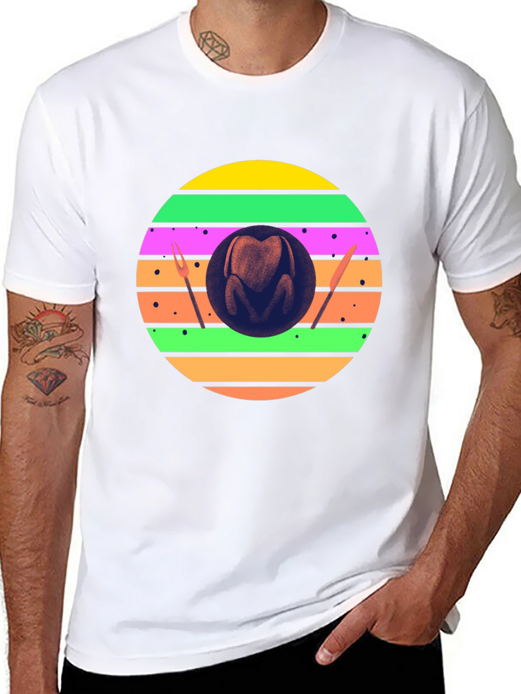 Festive Turkey T-Shirt - Retro Thanksgiving Style