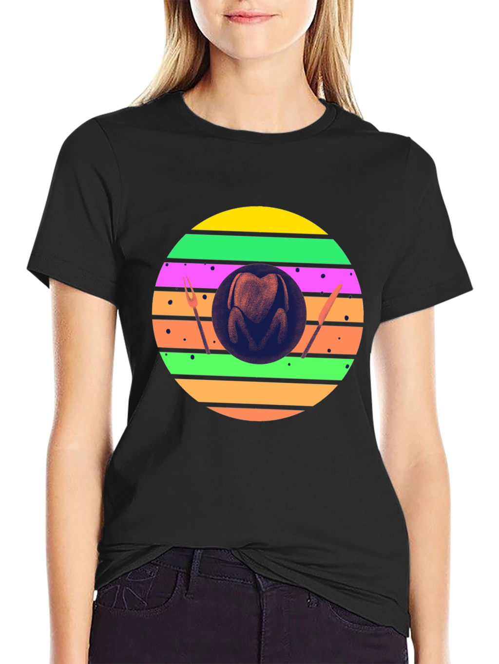 Festive Turkey T-Shirt - Retro Thanksgiving Style