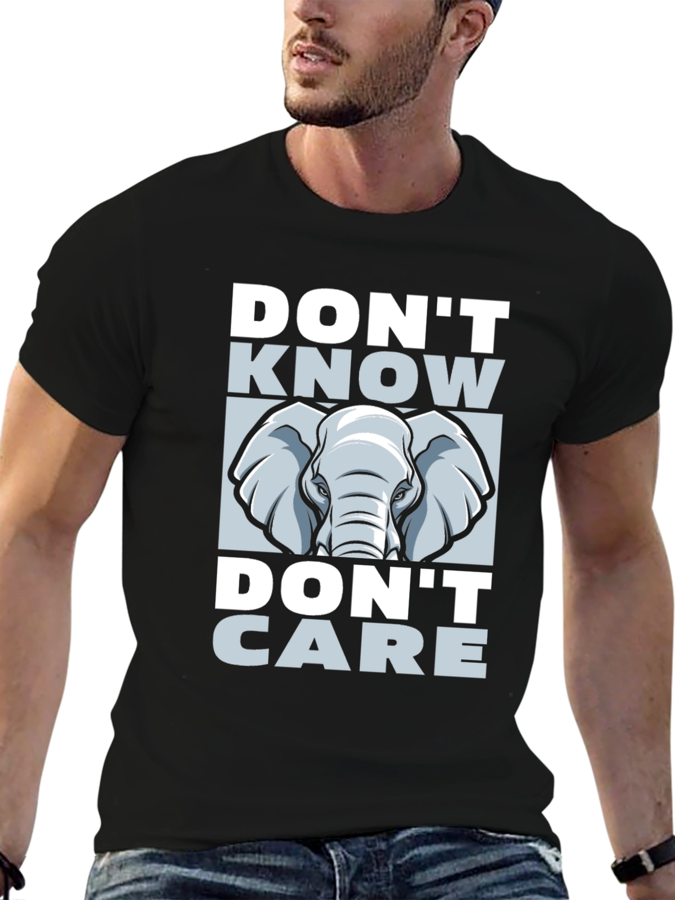 Dont Know Dont Care Elephant Graphic Tee