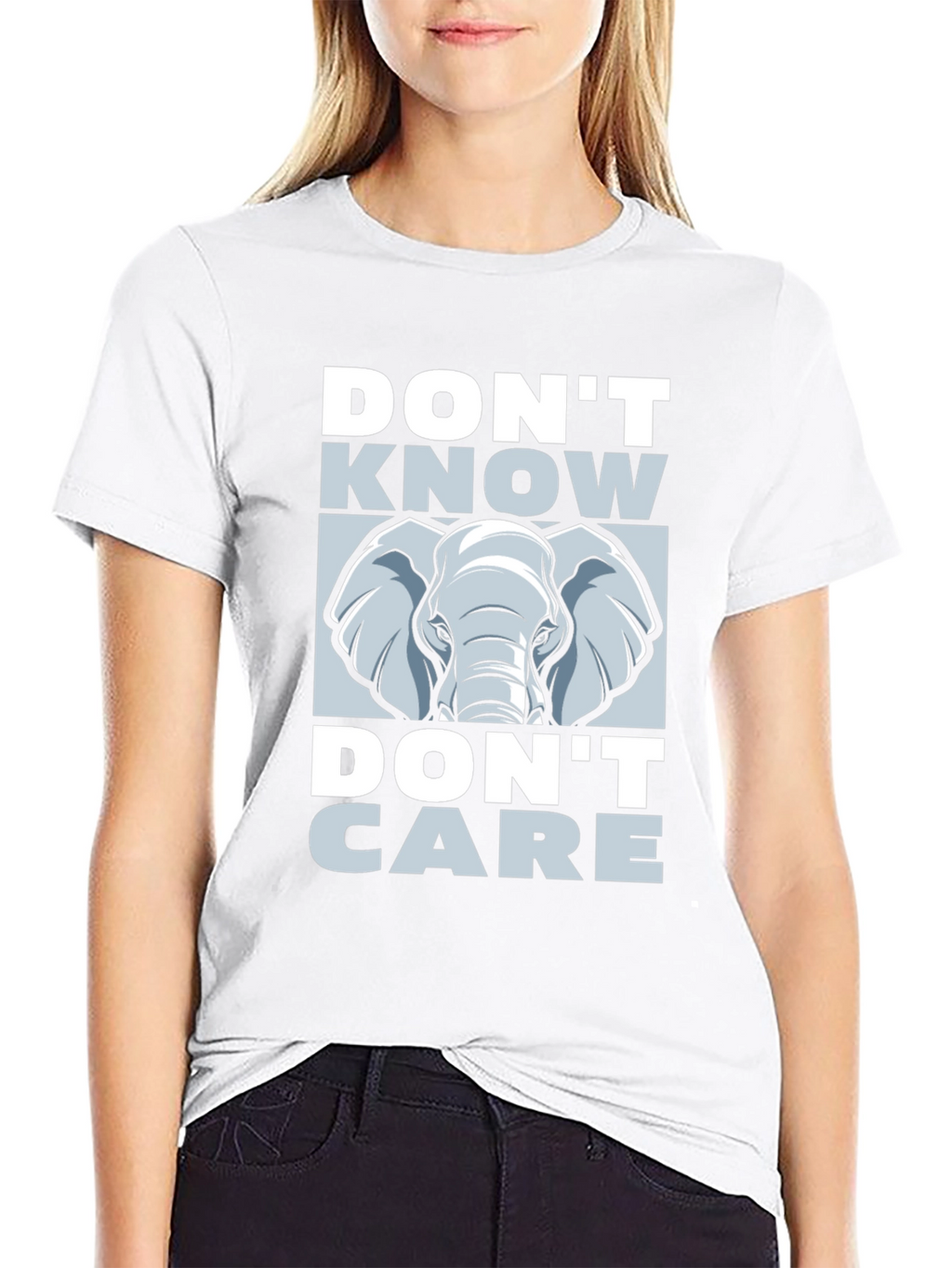 Dont Know Dont Care Elephant Graphic Tee