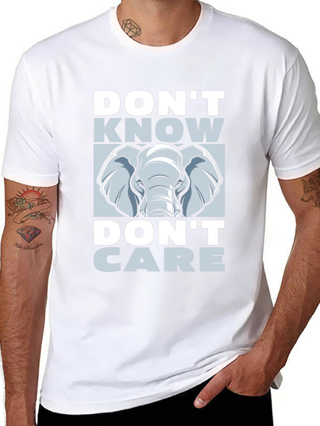 Dont Know Dont Care Elephant Graphic Tee