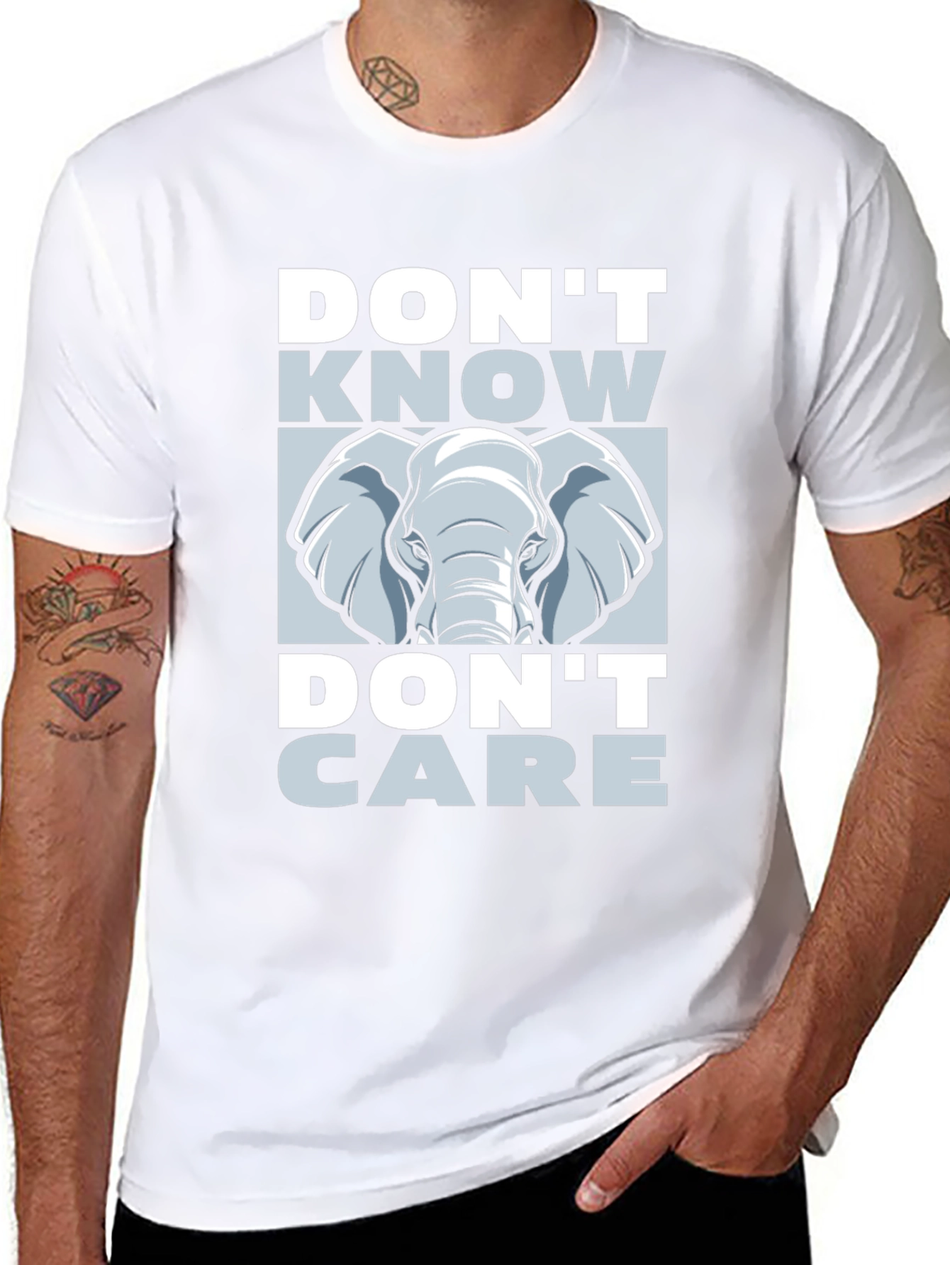 Dont Know Dont Care Elephant Graphic Tee