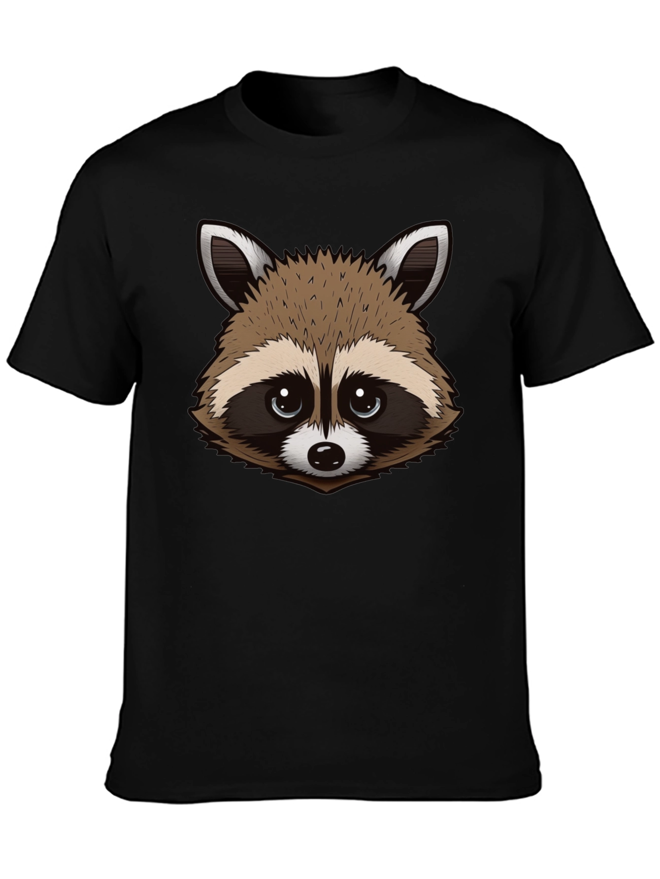 Raccoon Graphic Tee - Black Cotton