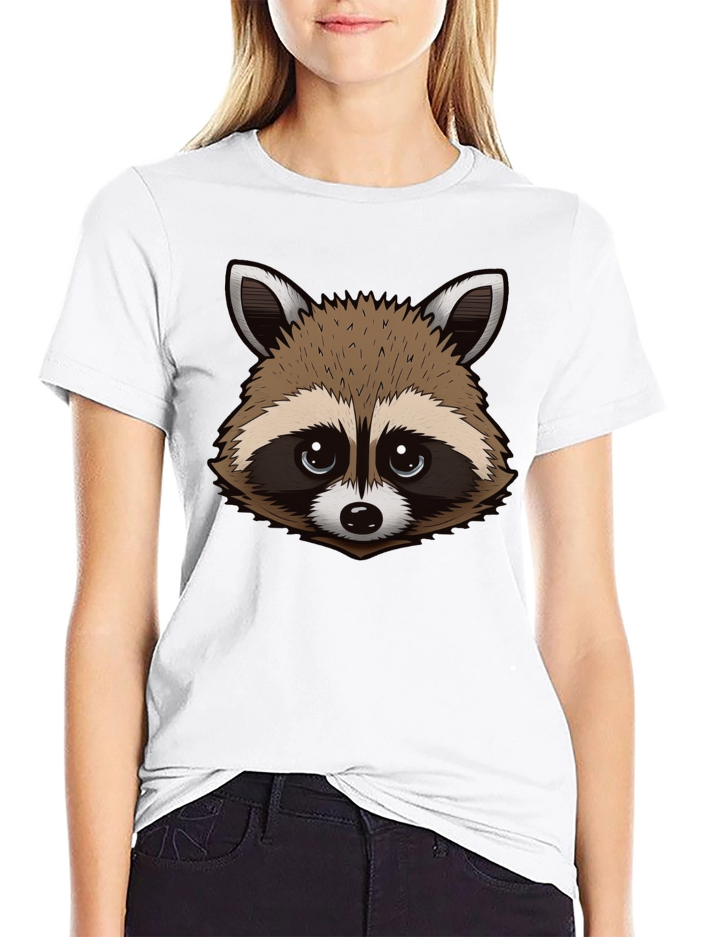 Raccoon Graphic Tee - Black Cotton