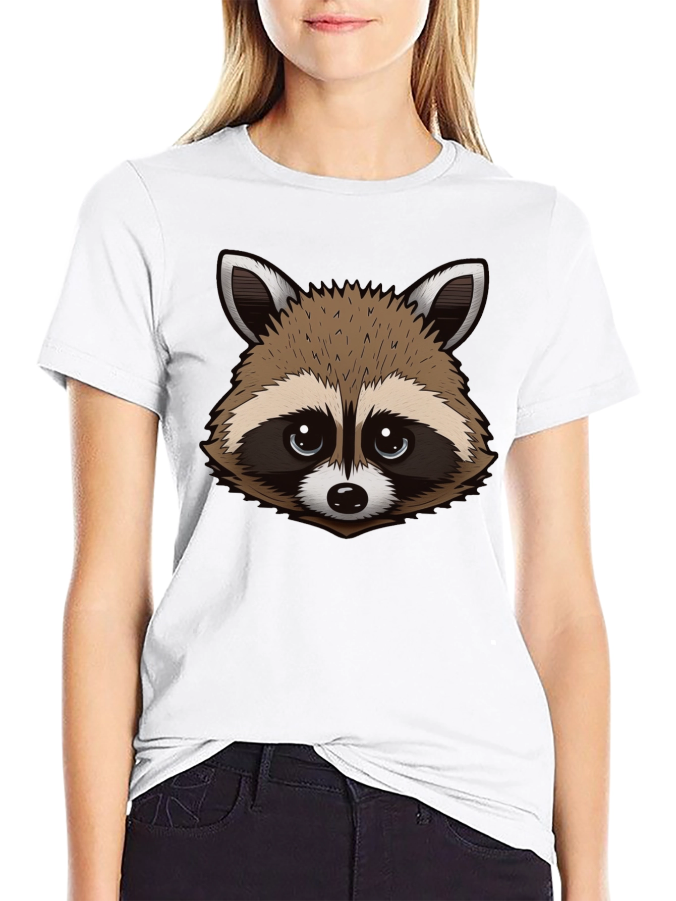 Raccoon Graphic Tee - Black Cotton