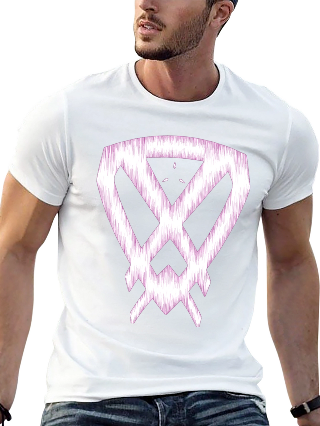 Abstract Graphic Print Black Cotton T-Shirt