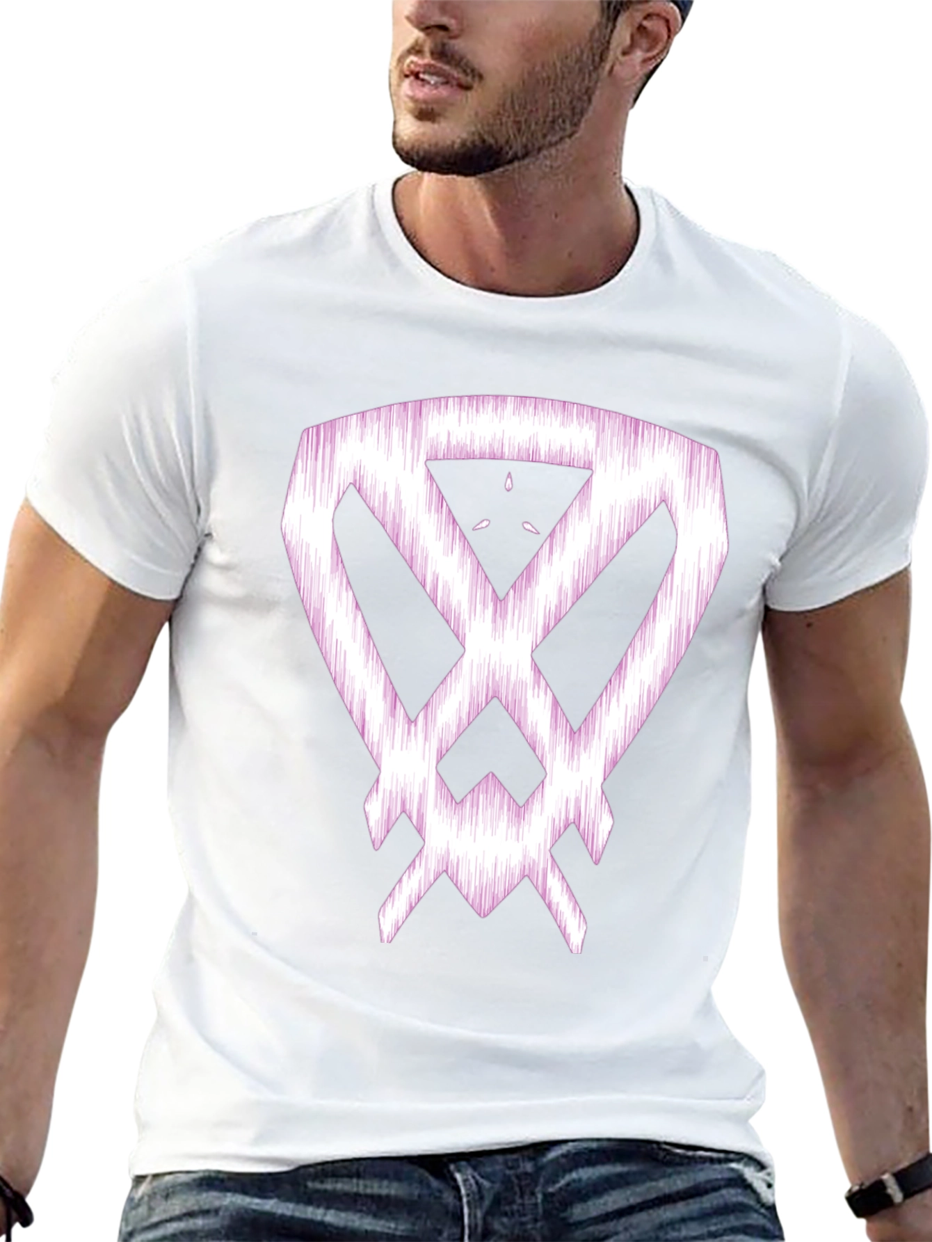 Abstract Graphic Print Black Cotton T-Shirt