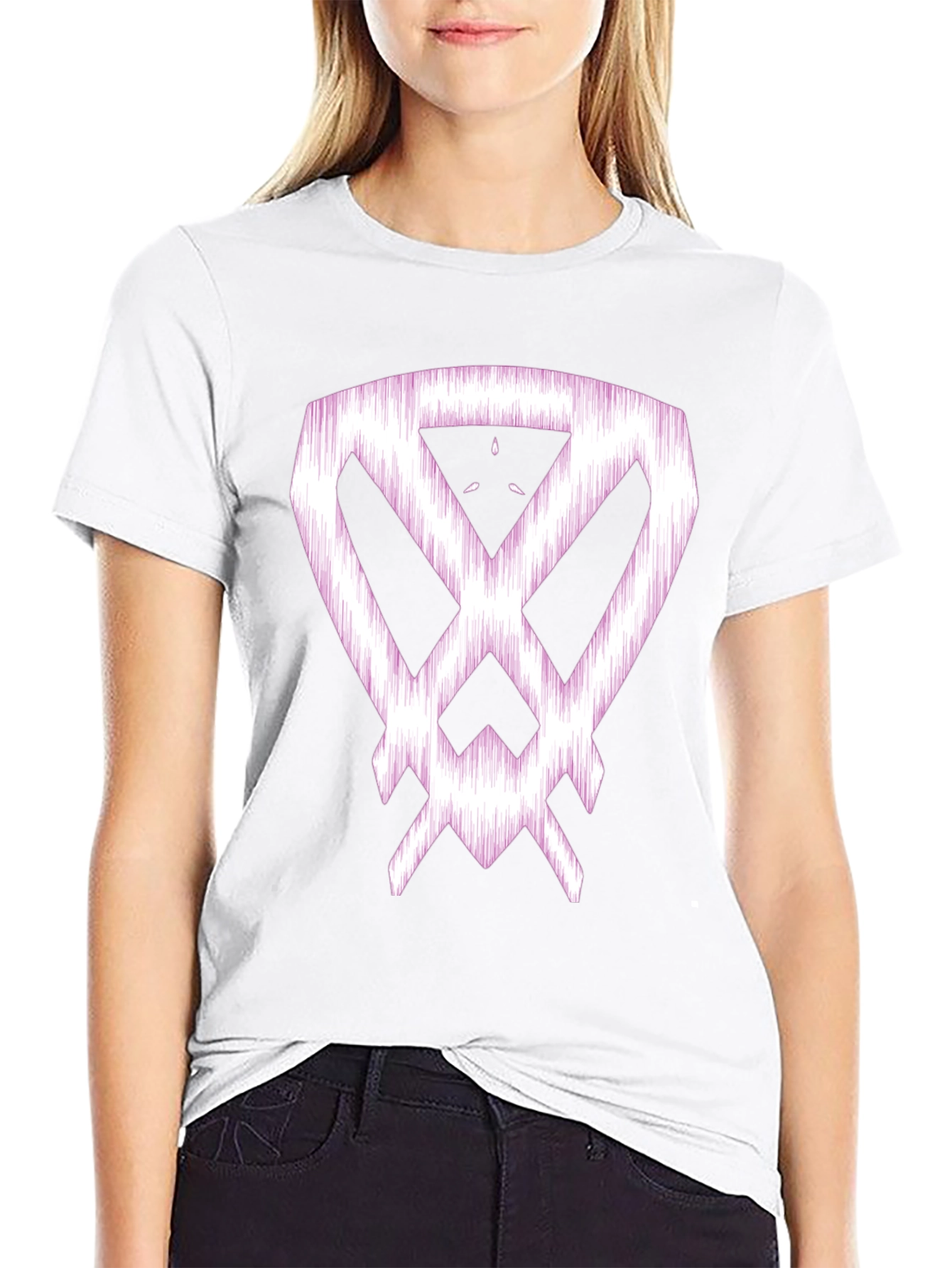 Abstract Graphic Print Black Cotton T-Shirt