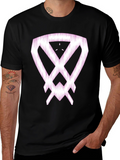 Abstract Graphic Print Black Cotton T-Shirt