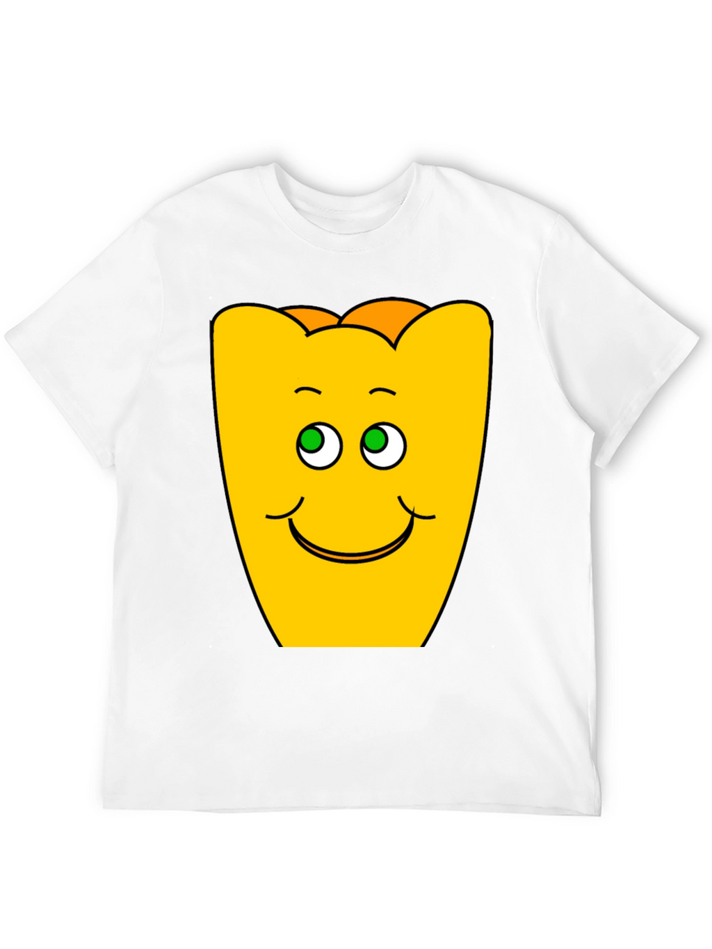 Funny Smiling Yellow Character Black T-Shirt