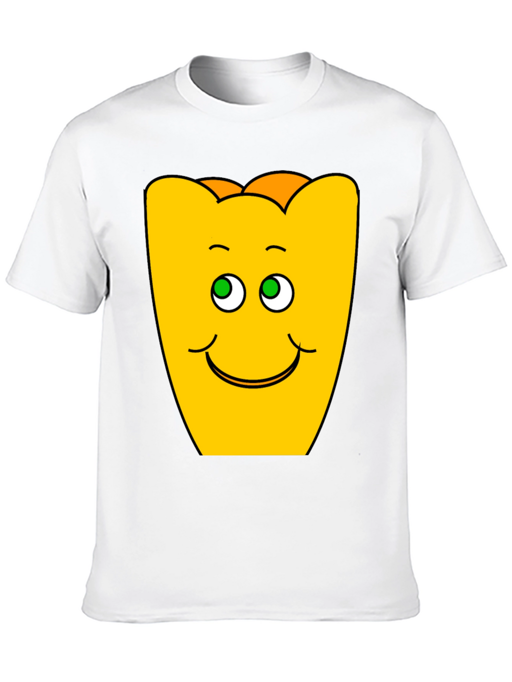 Funny Smiling Yellow Character Black T-Shirt