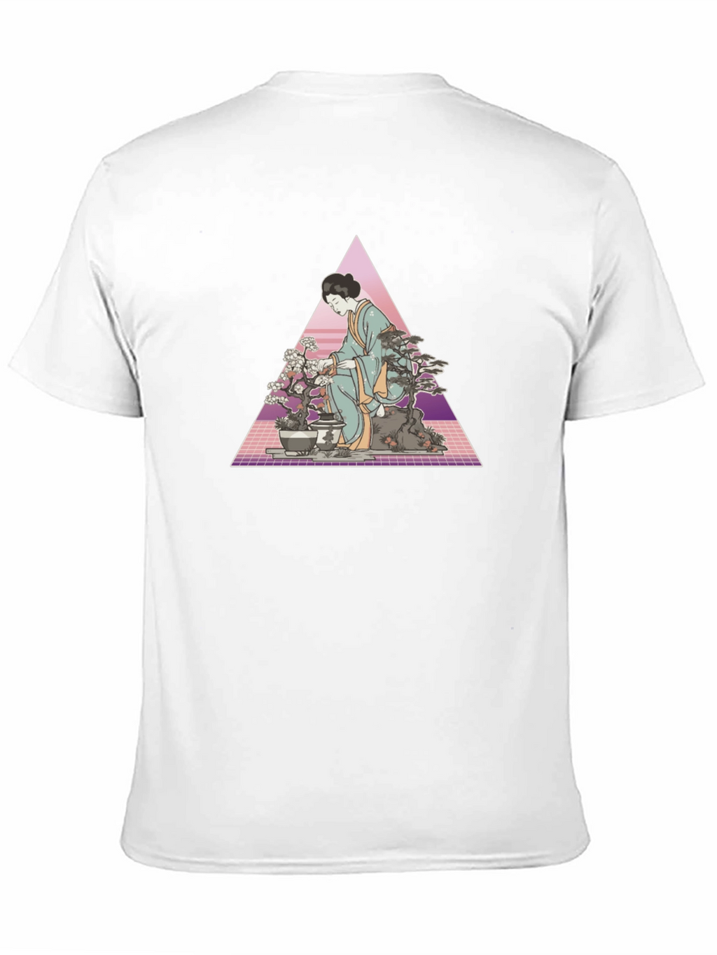 Geisha Bonsai Retro T-Shirt - Unique Graphic Tee