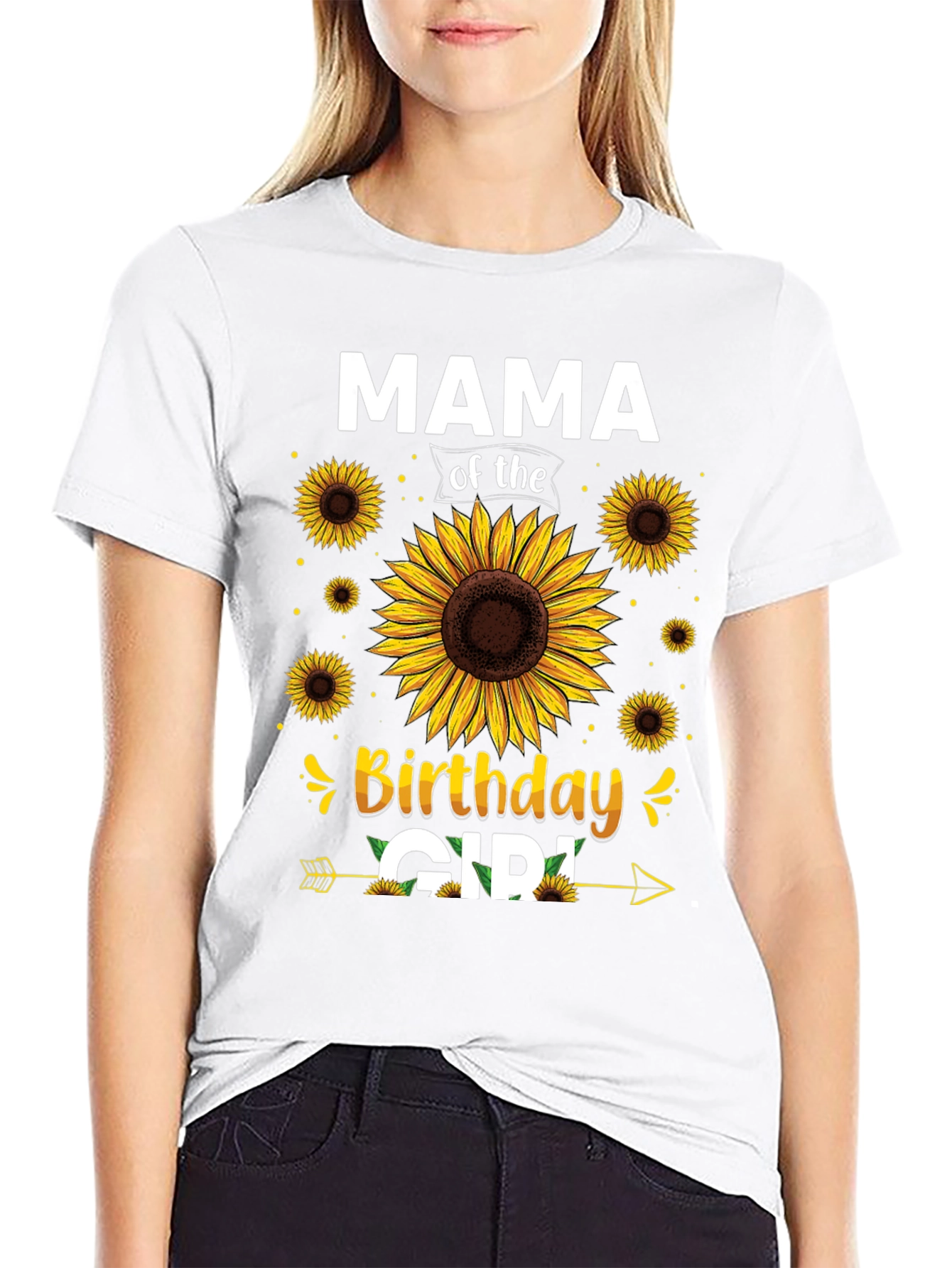Mama of the Birthday Girl Sunflower Graphic Tee