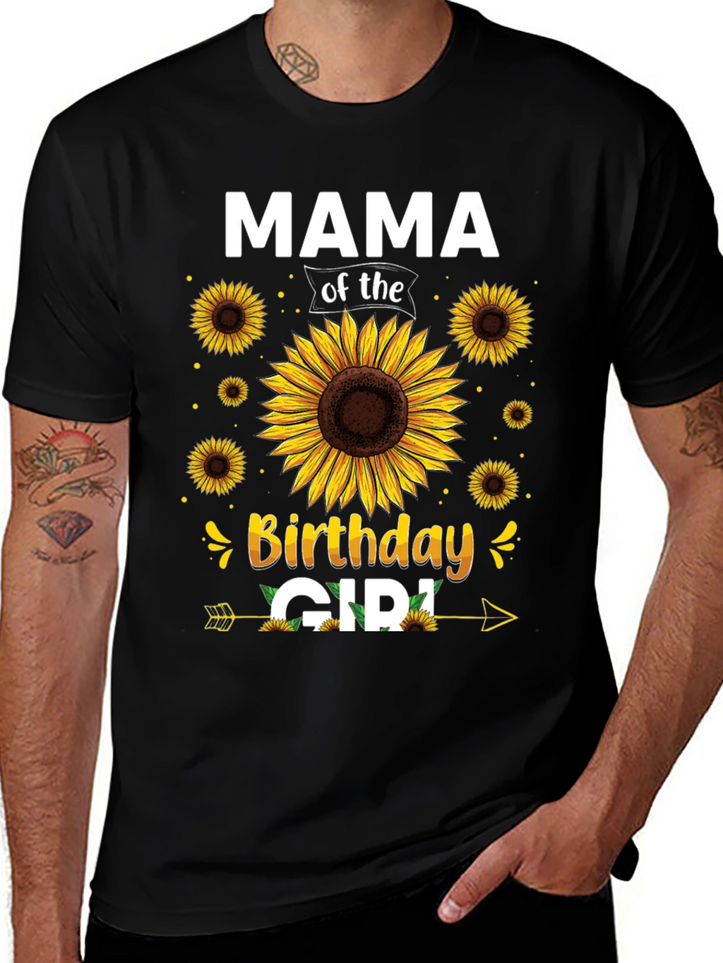 Mama of the Birthday Girl Sunflower Graphic Tee