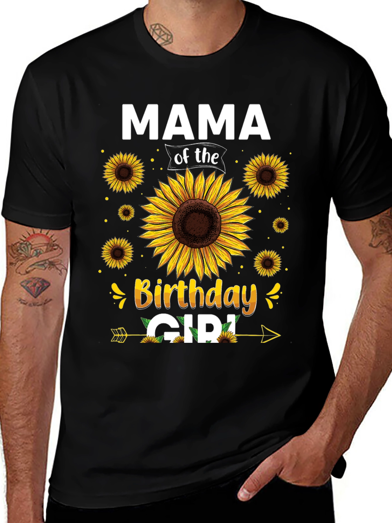 Mama of the Birthday Girl Sunflower Graphic Tee